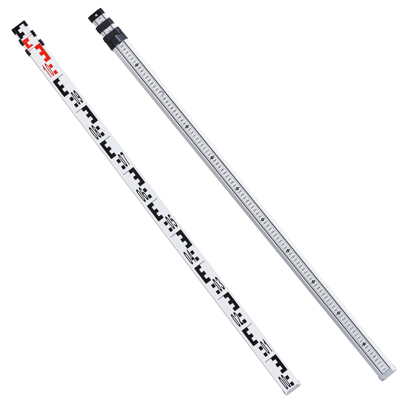 Aluminum Grade Rod, 3M Metric Telescopic Measuring Rod, Double-Sided Scale in CM/MM Leveling Rod Stick,Aluminum Alloy Survey Rod with Bubble Level &Carrying Bag for Measuring Houses,Walls,Floor