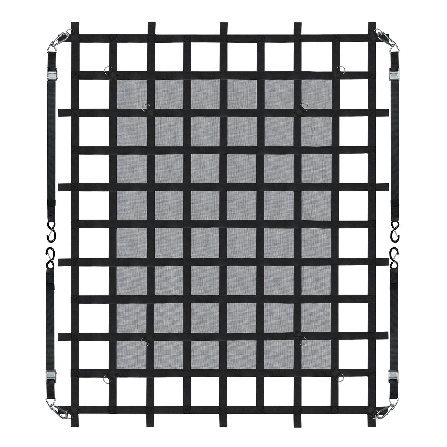 Cargo Net, 72 in x 57 in, Heavy Duty Truck Cargo Net for Truck Bed, 4 Adjustable Straps with Carabiners & S-Hooks, Wear-resistant & Weather-proof, Suitable for Pickup, Truck, Jeep, SUV, Boat