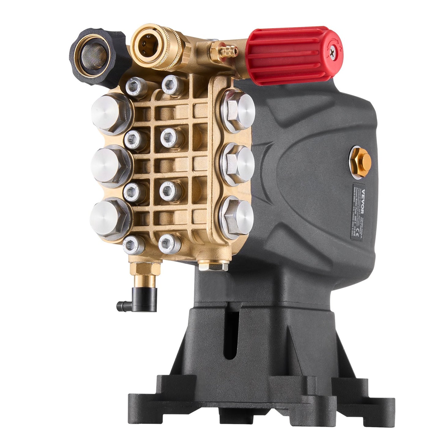 Högtryckstvättspump, 25,4 mm (1 tum) axel horisontell triplexkolv, 276 bar (4000 PSI), 15 l/min (4,0 GPM), reservpumpssats för högtryckstvätt med 5 munstycken, kompatibel med Simpson MorFlex 40224, 40225, 40226, Santoprene