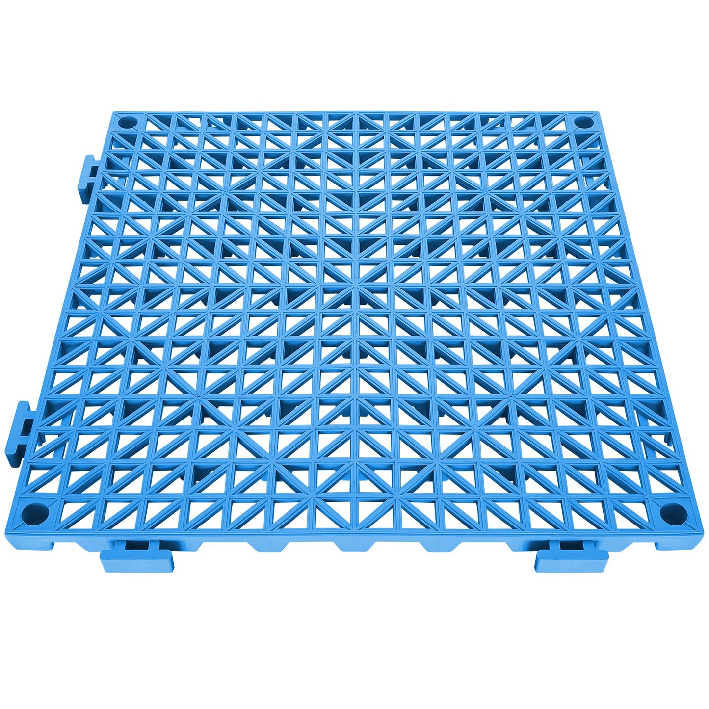 Modular Interlocking Cushion, 55 Pack 30 x 30 cm Splicing Drainage Mats, Soft PVC Interlocking Drainage Floor Tiles, Non-Slip Drainage Holes for Restroom, Bathroom, Kitchen, Pool, Wet Area, Blue