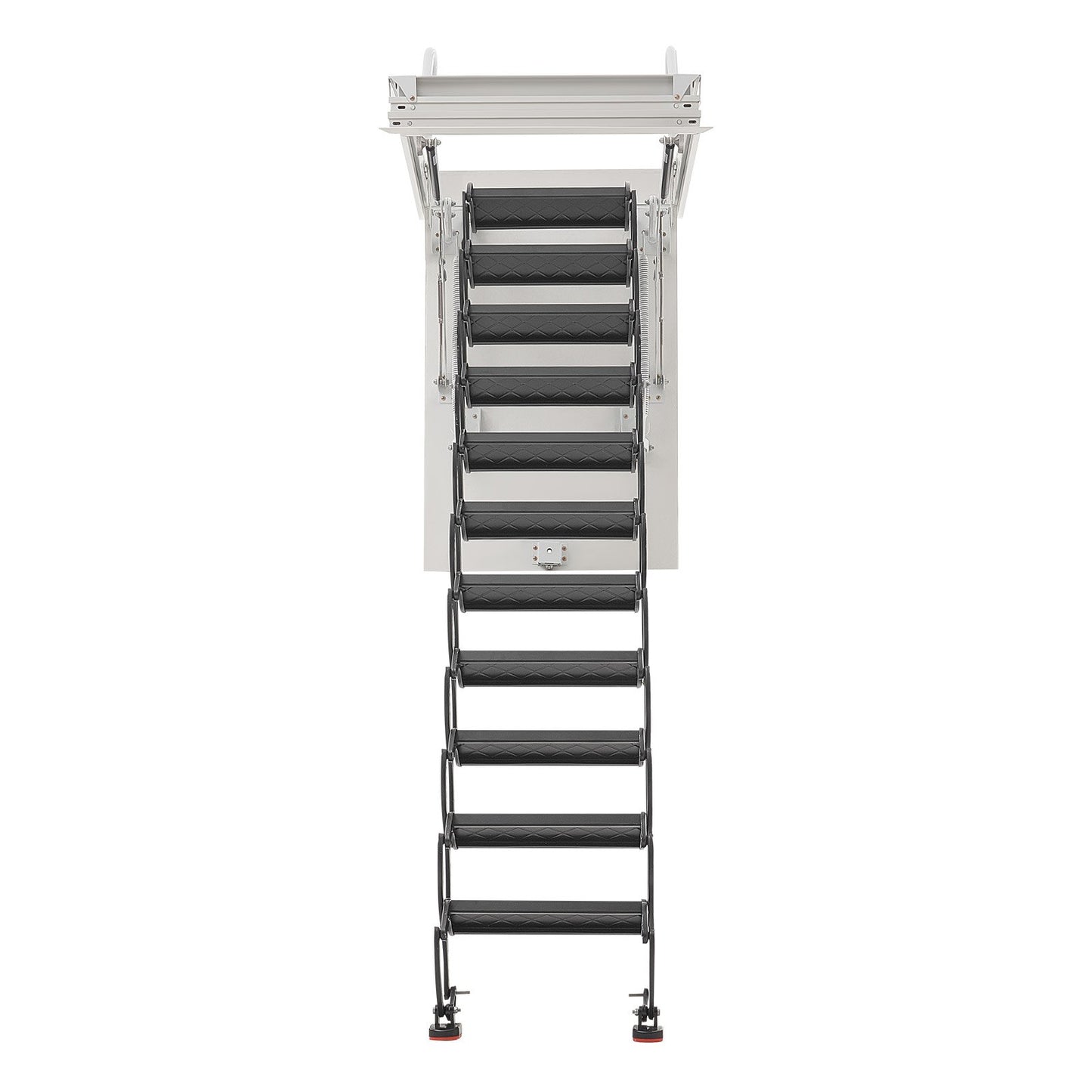 Attic Ladder, 660LBS/299.4KG Capacity, Fits 8.5 to 9.4 ft Ceiling Height and 39.4 x 27.5 inch Opening Size, Alloy Steel Pull-Down Retractable Ceiling Stair with Pulling Rod for Attic Loft Roof