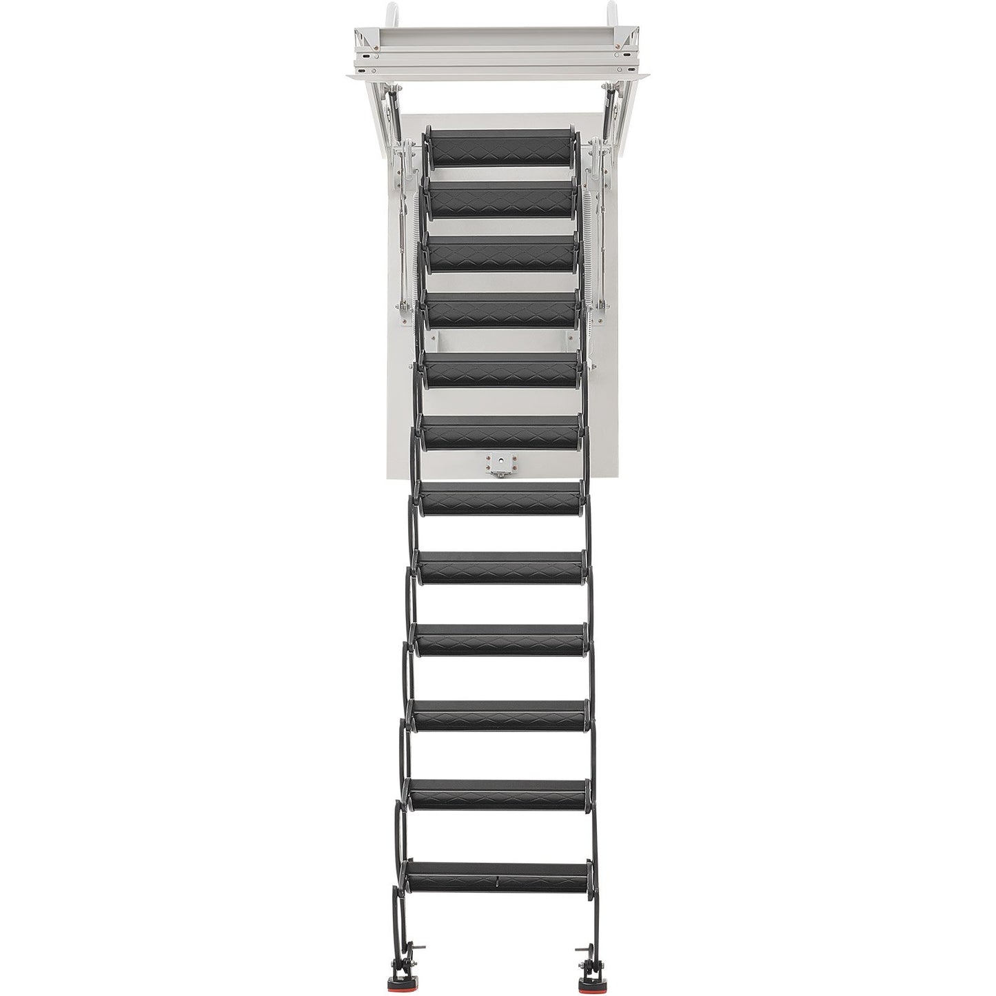 Attic Ladder, 660LBS/299.4KG Capacity, Fits 9.5 to 10.2 ft Ceiling Height and 39.4 x 27.5 inch Opening Size, Alloy Steel Pull-Down Retractable Ceiling Stair with Pulling Rod for Attic Loft Roof