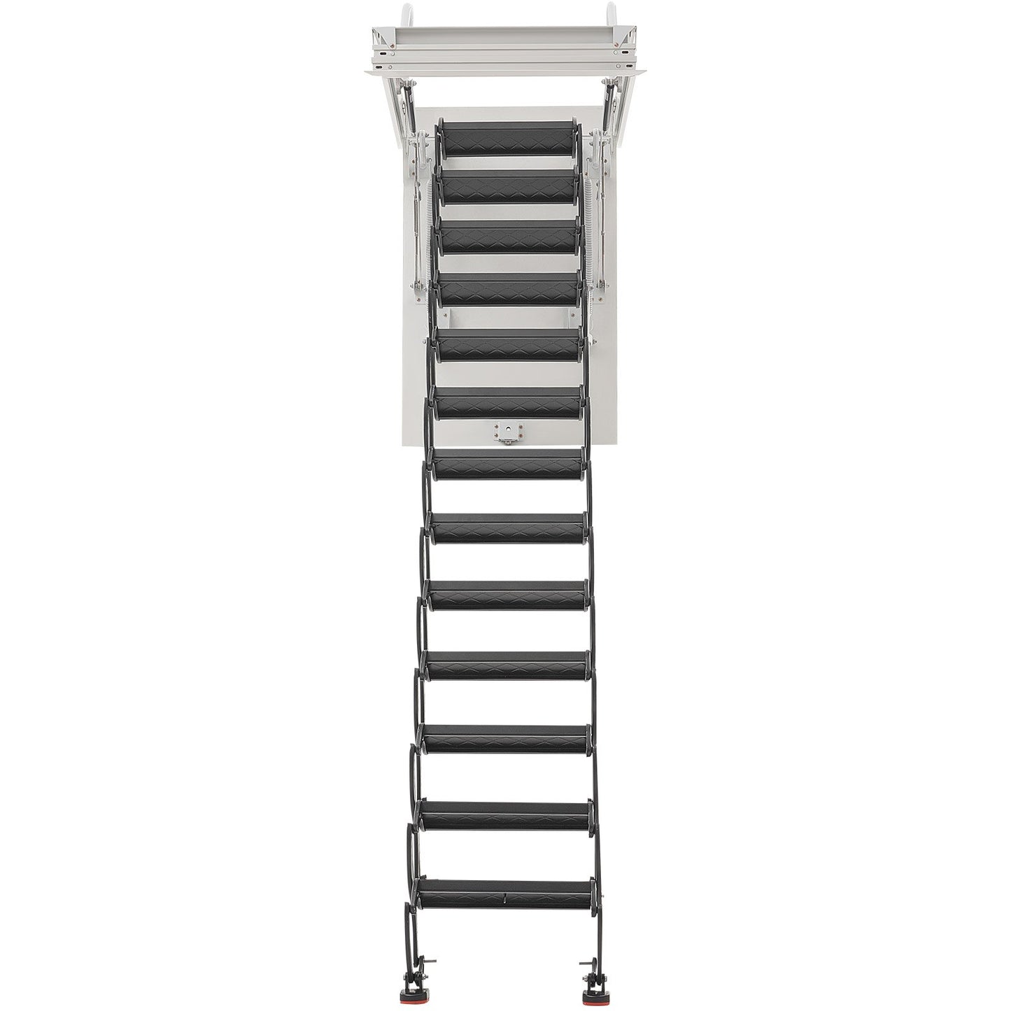 Attic Ladder, 660LBS/299.4KG Capacity, Fits 10.5 to 11 ft Ceiling Height and 39.4 x 27.5 inch Opening Size, Alloy Steel Pull-Down Retractable Ceiling Stair with Pulling Rod for Attic Loft Roof