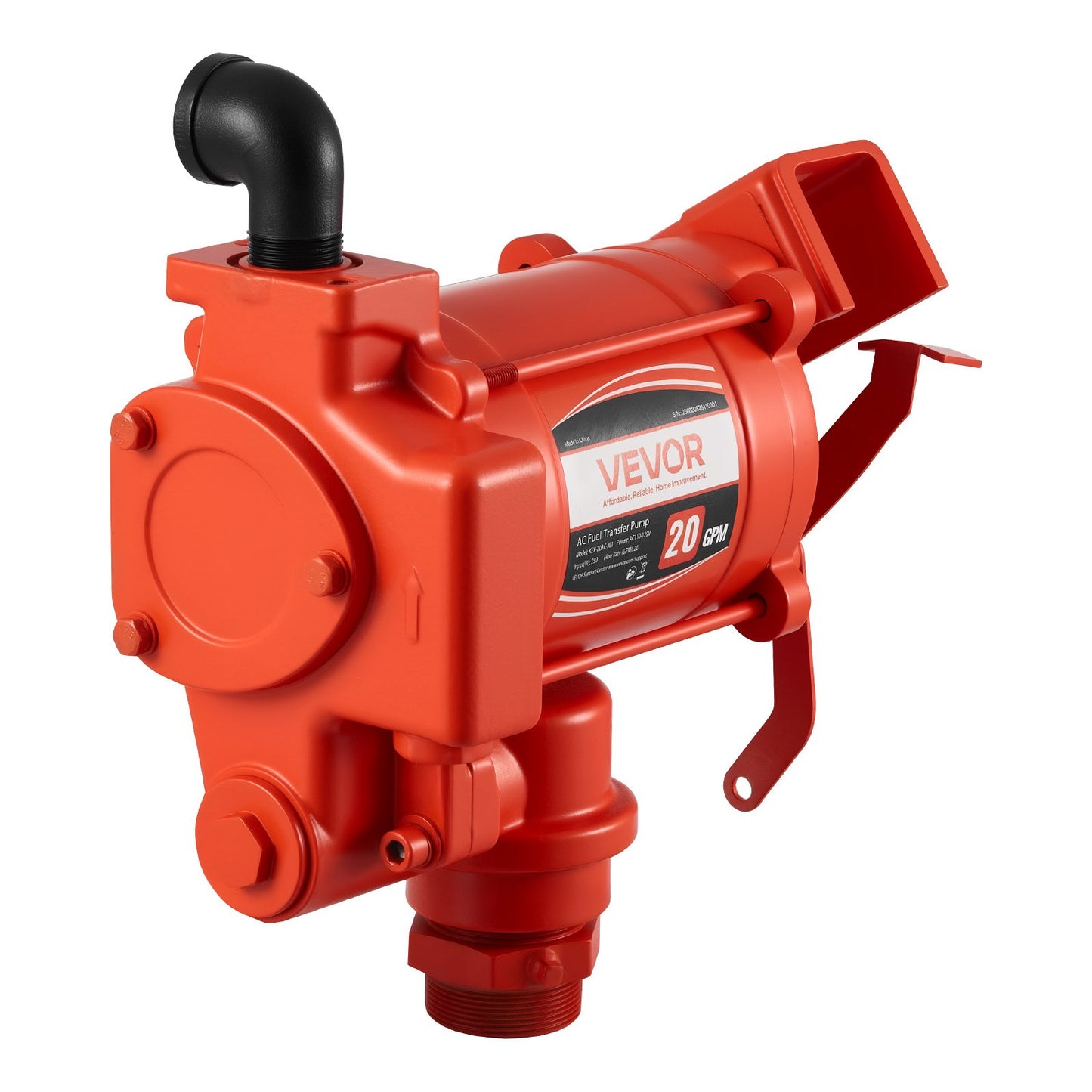 Fuel Transfer Pump 230V, 20 GPM 76 L/min, AC Electric Oil Transfer Pump, with Auto Shut-Off Fuel Nozzle & Discharge Hose, High Flow Kit for Gasoline, Diesel, Kerosene, Biodiesel, Ethanol Blends