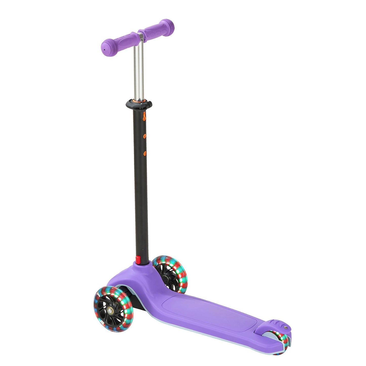 Kick Scooter for Kids Ages 3+, 3-Wheel Toddler Scooter with Light-Up Wheels, Adjustable Height Handlebar, Wide Anti-Slip Deck, Lightweight Aluminum Frame for Boys & Girls up to 74.8 kg, Purple