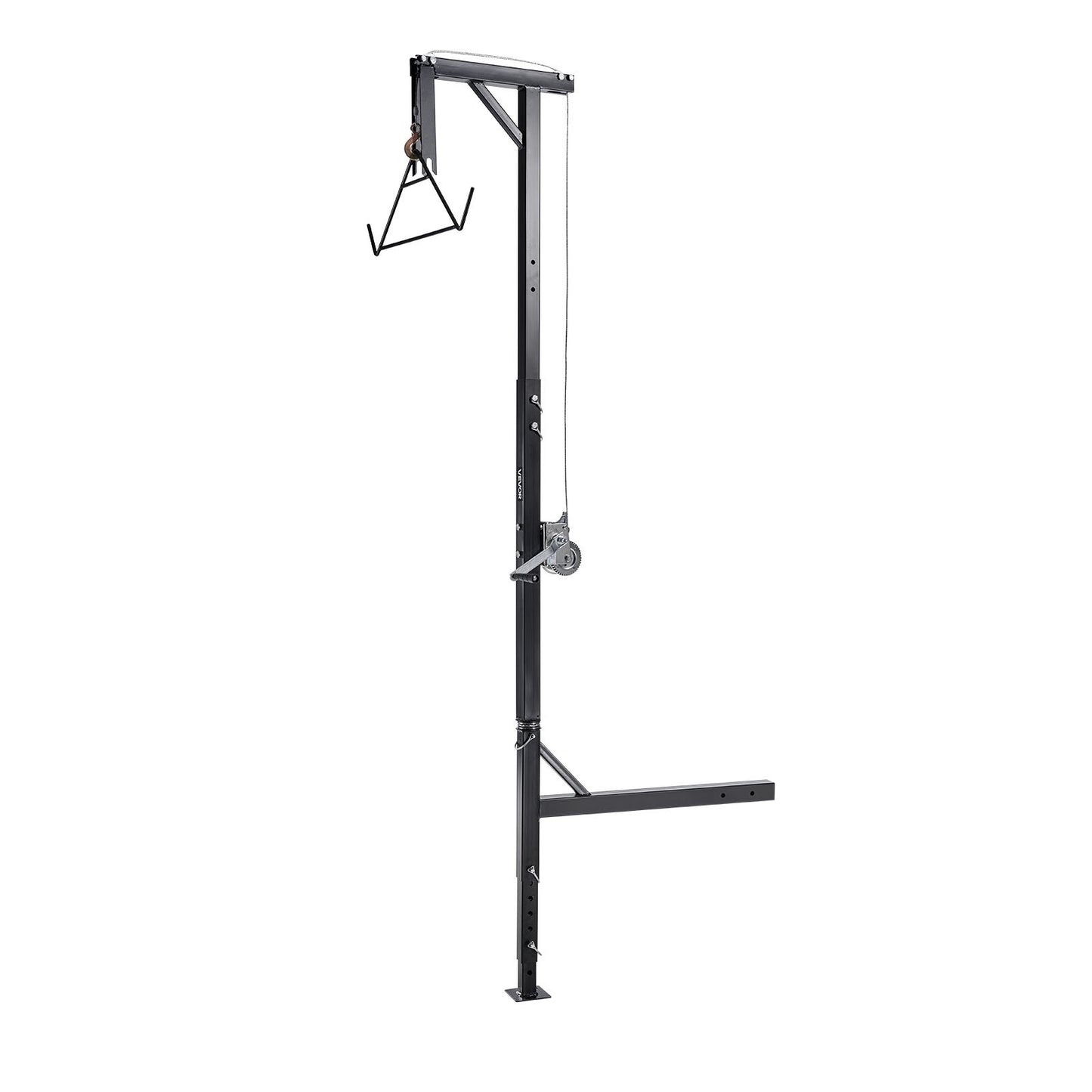 Truck Hitch Game Hoist, 400 lbs Load Capacity, Hunting Deer Hoist with 2-inch Receiver, 360-Degree Swivel Shaft & Adjustable Height, Includes Gambrel Winch for Skinning & Cleaning Game