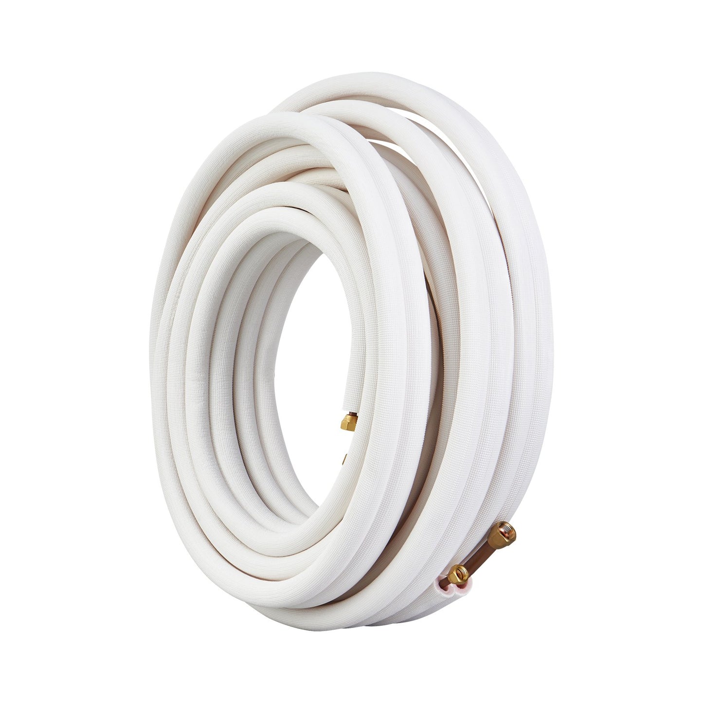 15240mm Mini Split Line Set, 9.5 & 15.9mm O.D Copper Pipes Tubing and Triple-Layer Insulation, for Mini Split Air Conditioning Refrigerant or Heating Pump Equipment & HVAC with Wrapping Strips.