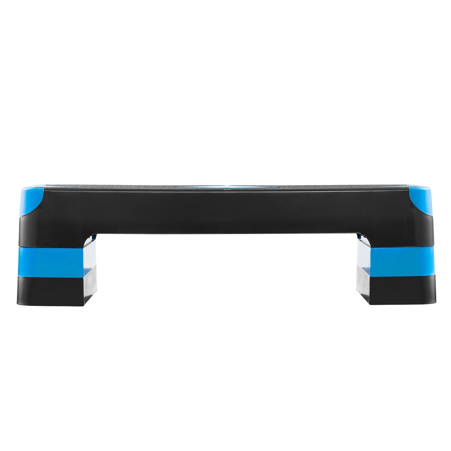 Aerobic Exercise Step Platform, 28-Inch Workout Aerobic Stepper, Height Adjustable Fitness Training Step Deck Trainer with 4 Risers, Non-Slip Surface Bench for Home Gym Cardio Strength, Blue