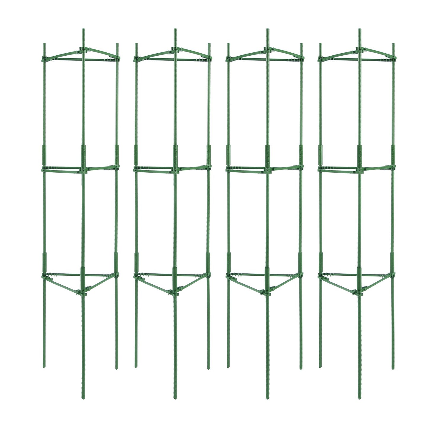 4 Packs Tomato Cages for Garden, 63 inch Tomato Trellis Plant Stakes Support, Stackable Tall Plant Support Cage, for Raised Garden Bed, Vegetables Flowers and Climbing Plants