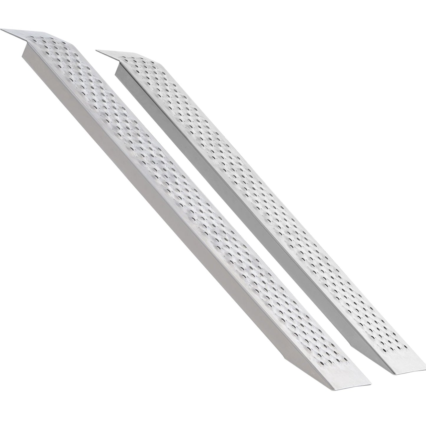 Portable Loading Ramps, 2 Pcs 1200 x 215 mm, Durable Aluminum Shed Ramp Set with Anti-Slip Holes, Compact Design and Easy Storage, 399.2 kg Weight Capacity, for ATV, Tractors, Lawn Mowers, Carts