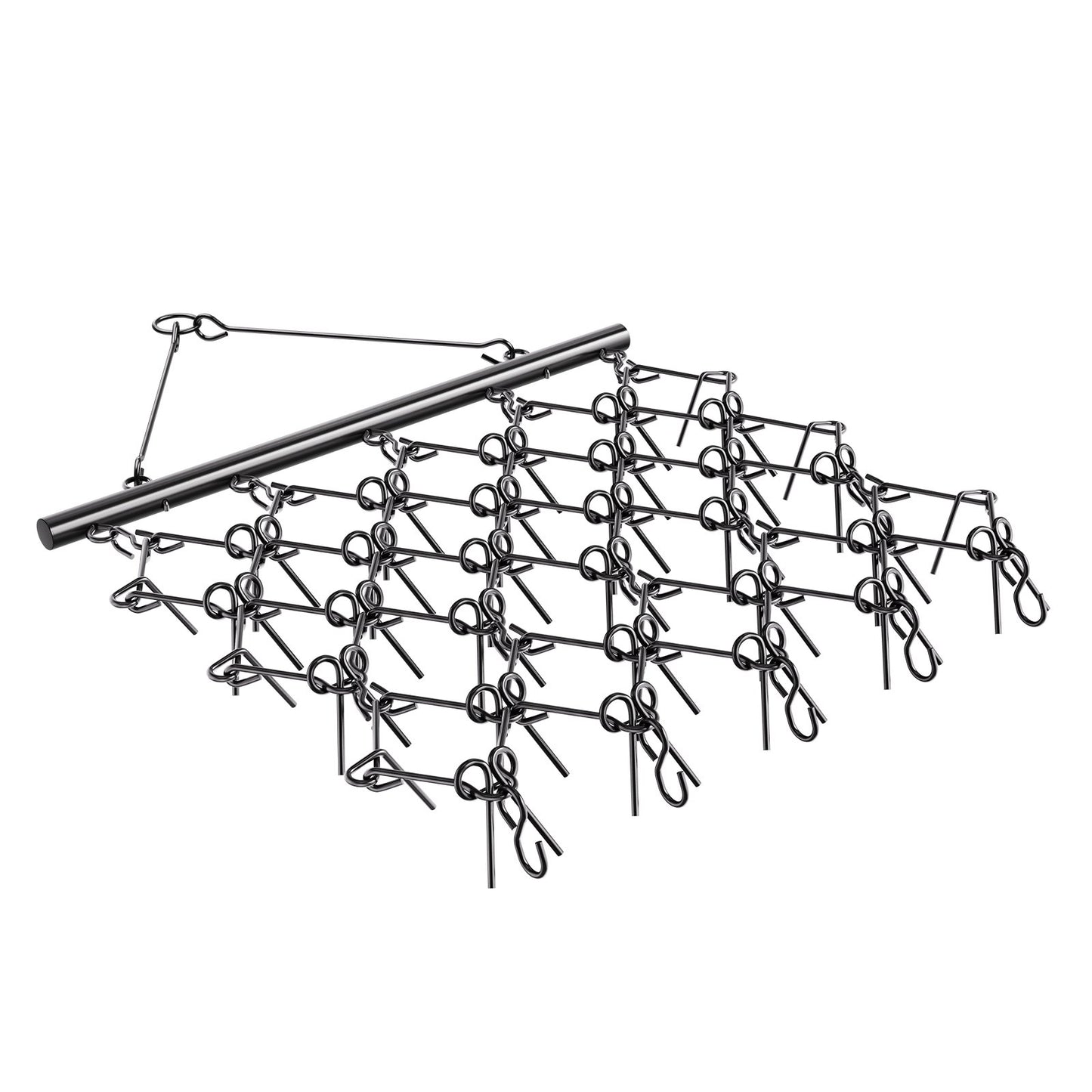 Drag Harrow, 5 x 4.5 ft Durable Chain Harrow with 60 Sharp Teeth, Suitable for ATV UTV Tractor, Ideal for Soil Preparation, Seeding, Smoothing Landscapes, and Yard Gravel Driveway Maintenance