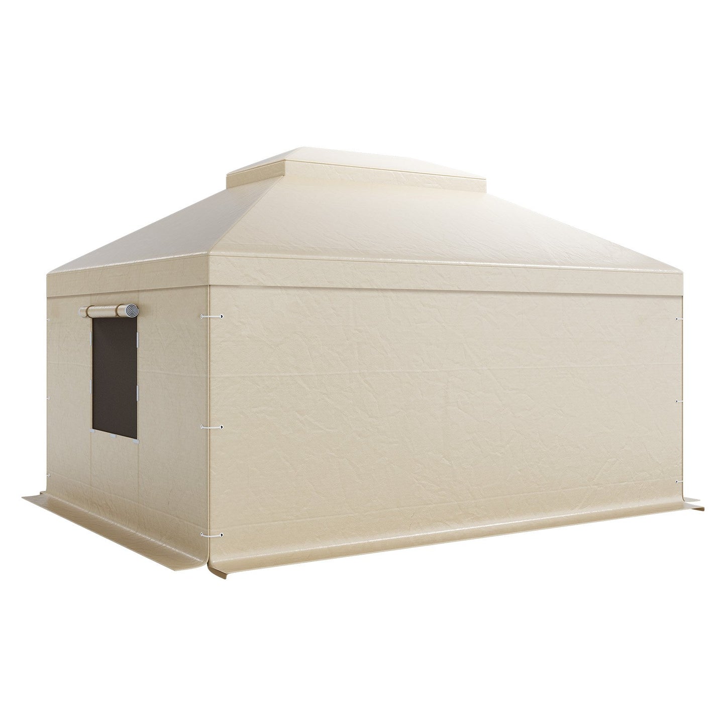 Vinterpaviljongöverdrag passar 3,66 x 4,87 m paviljonger med hård tak, allväderspaviljongöverdrag i dubbla nivåer med sidoväggar och fönster, högdensitets PE-förvaringsskydd, paviljonger ingår ej