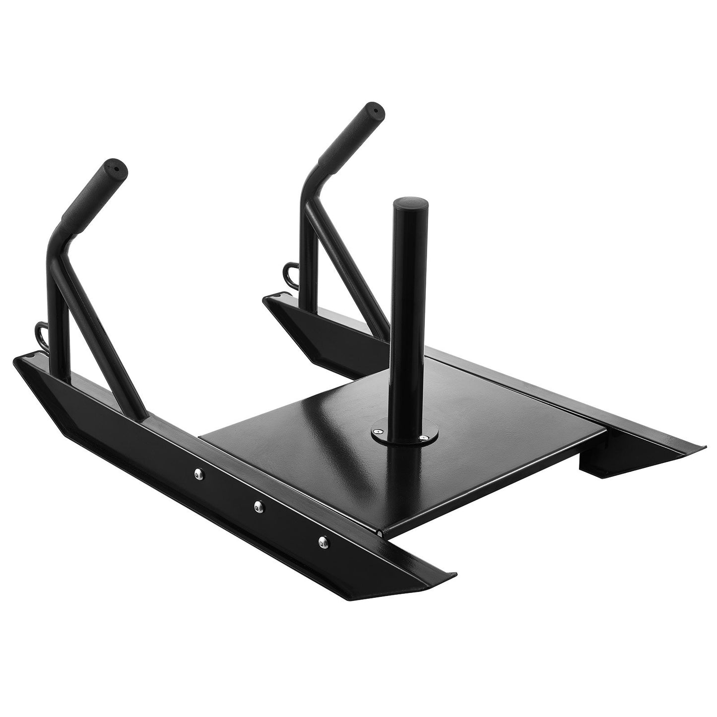 Styrketräningspulka, Fitnessstyrka och snabbhetsträning med handtag, Stålkulka för träning och hastighetsförbättring, Lämplig för 2,5 cm och 5 cm viktskiva, Svart