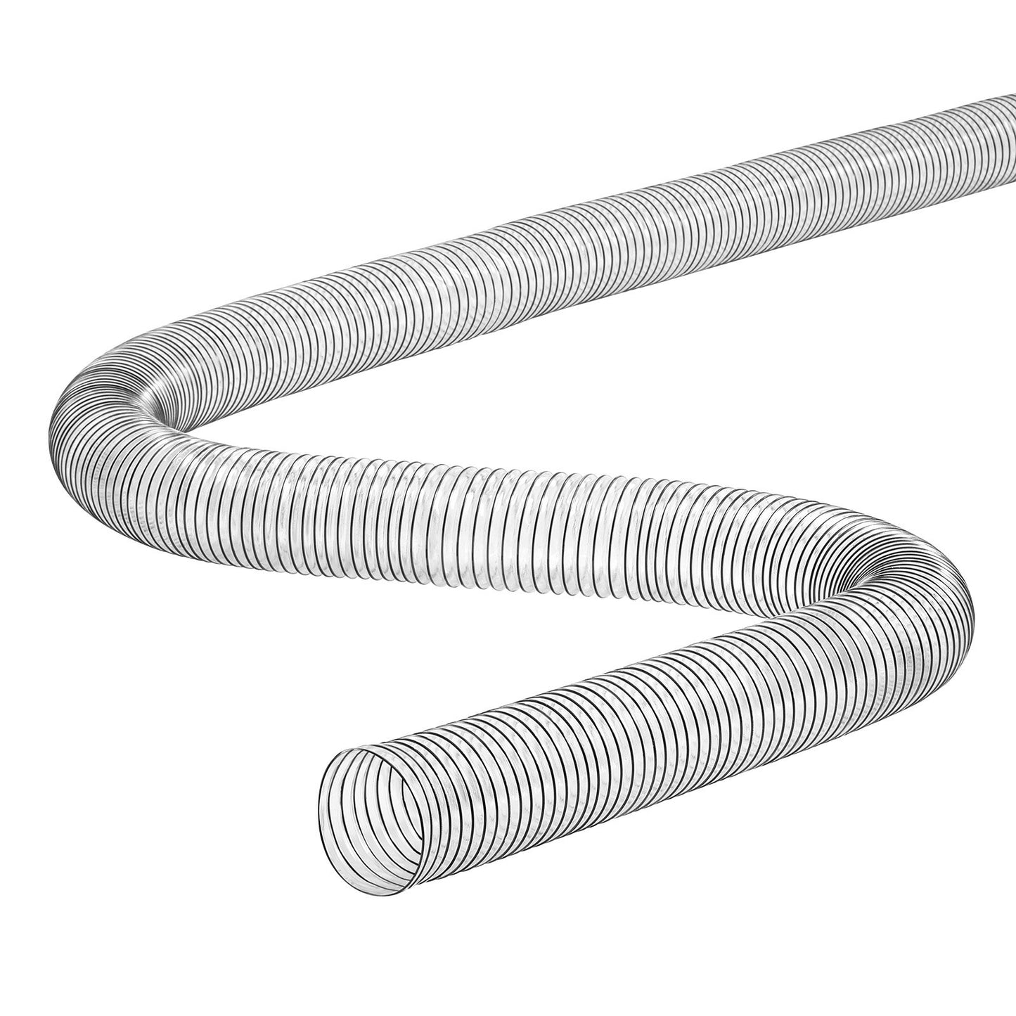 Dust Collection Hose, 4" x 50', Thickened PVC Material Puncture-Resistant Flexible Clear Hose with Carbon Steel Wire Coil 4 x 304 Stainless Clamps, for Table Saw, Band Saw, Planer, Jointer