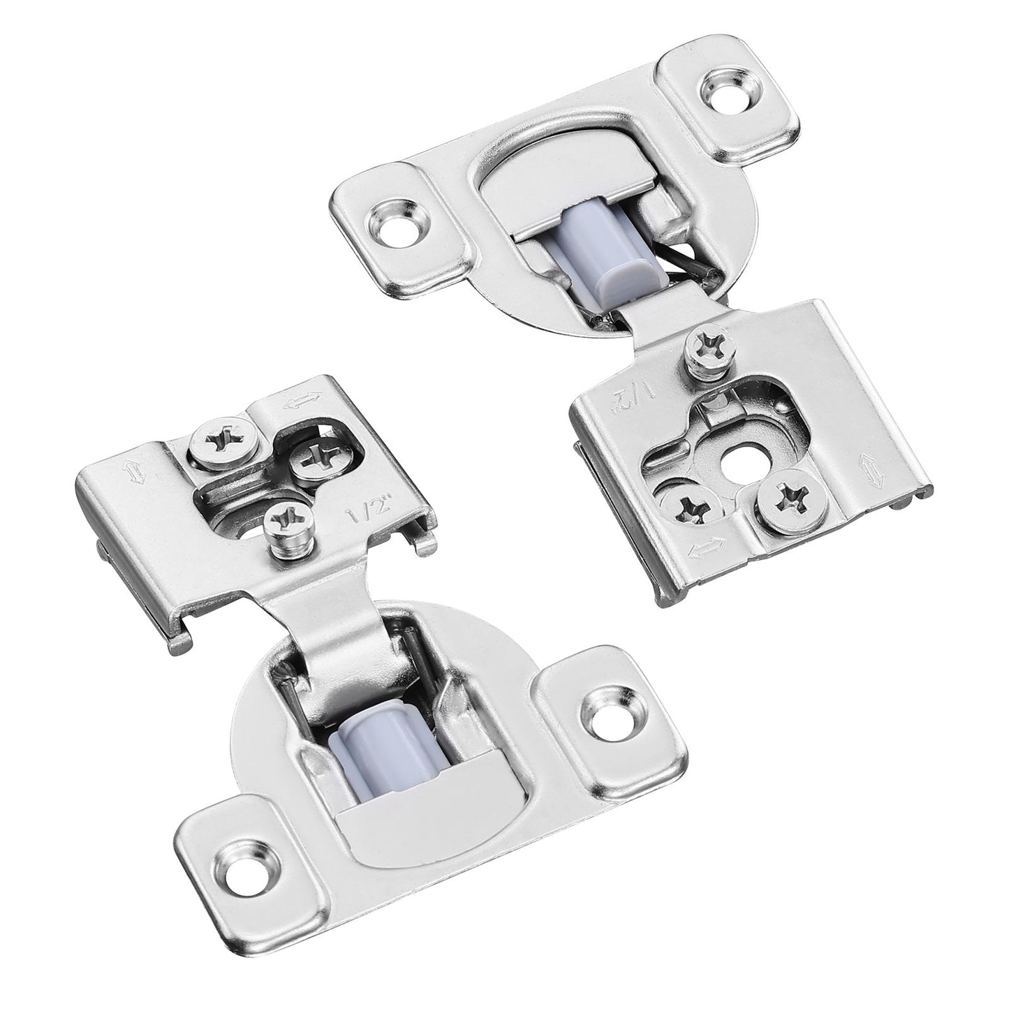 Cabinet Hinges, 30 Packs Partial Overlay Kitchen Cabinet Door Hinges, 105 Degree Opening Angel Soft Close Concealed Cupboard Hinges for Framed Cabinet Type, with Mounting Screws