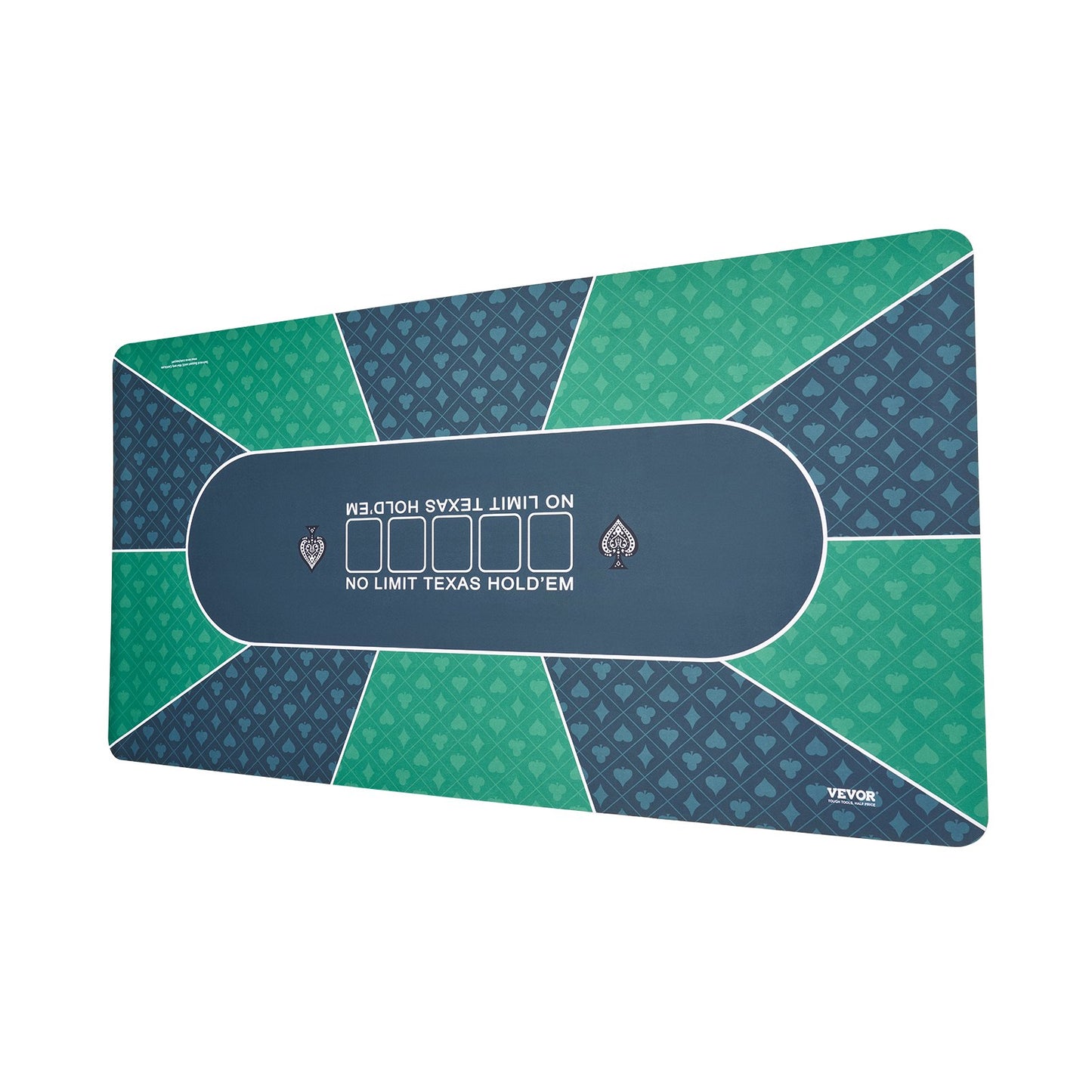 Pokerbordsskiva, 70 x 35 tums pokermatta för bord, hopfällbar pokerbordsskiva för 6-8 spelare med bärväska, hopfällbar pokerbordsskiva för pokerspel, pokerrum, rektangulär, grön