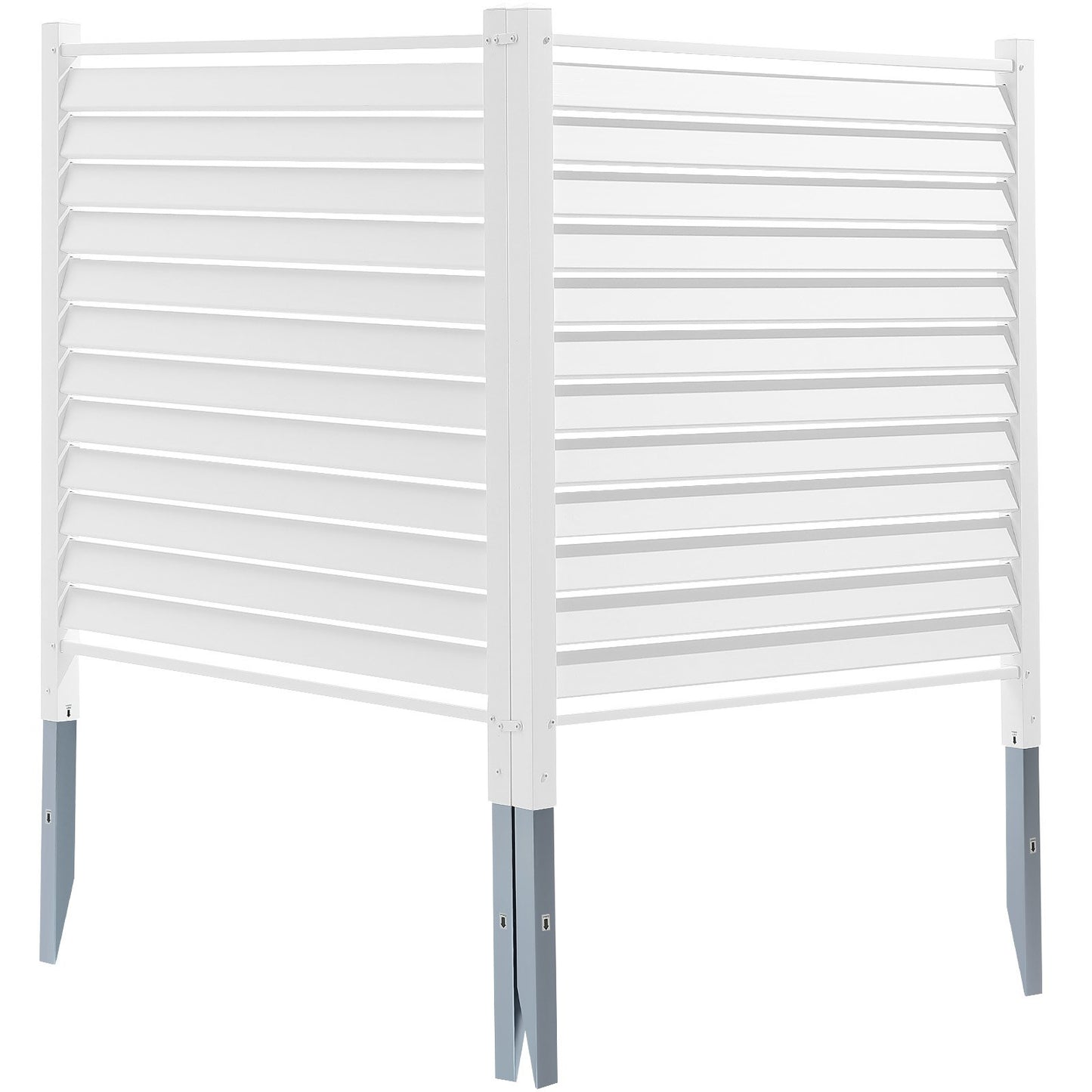 112 cm B x 112 cm H Vinylpaneler för avskärmning, Luftkonditioneringsstaket, Avskärmningsskärmar för utomhusbruk för papperskorg, Poolutrustningsinhägnad, Avskärmningsskärmskit med lameller (2 paneler)