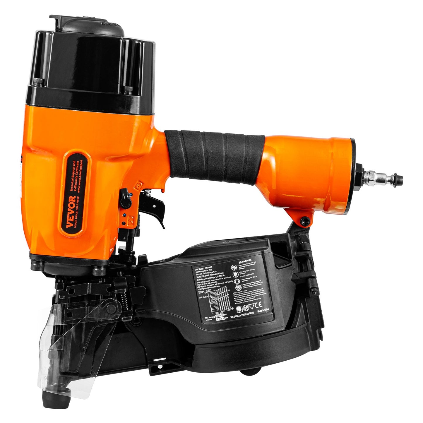 MCN90 Coil Framing Nailer 44.45 mm to 88.9 mm 15 Degree Pneumatic Nail Gun