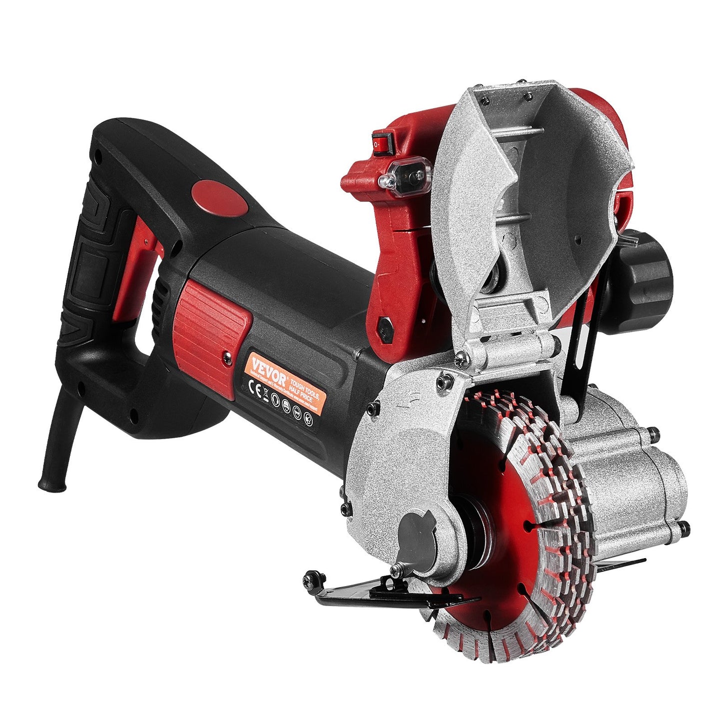 Wall Chaser 34 mm Cutting Depth Wall Groove Cutting Machine 42 mm Cutting Width Wall Slotting Machine 4800W Wall Cutting Machine With 5 Saw Blades 125 mm Diameter 6200r/Min with Infrared Ray