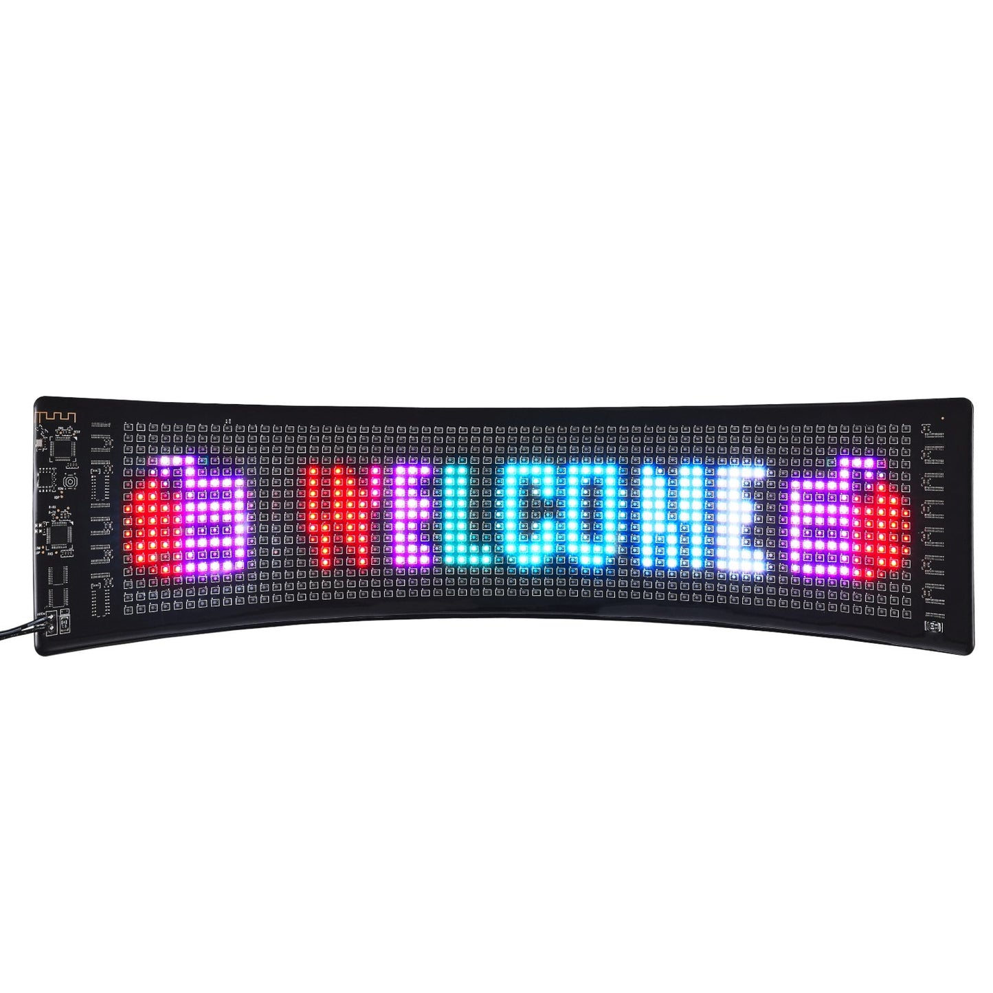 Programmable LED Sign, P5 Full Color LED Scrolling Panel, DIY Custom Text Animation Pattern Display Board, Bluetooth APP Control Message Shop Sign for Store Business Car Bar Advertising, 38x10cm