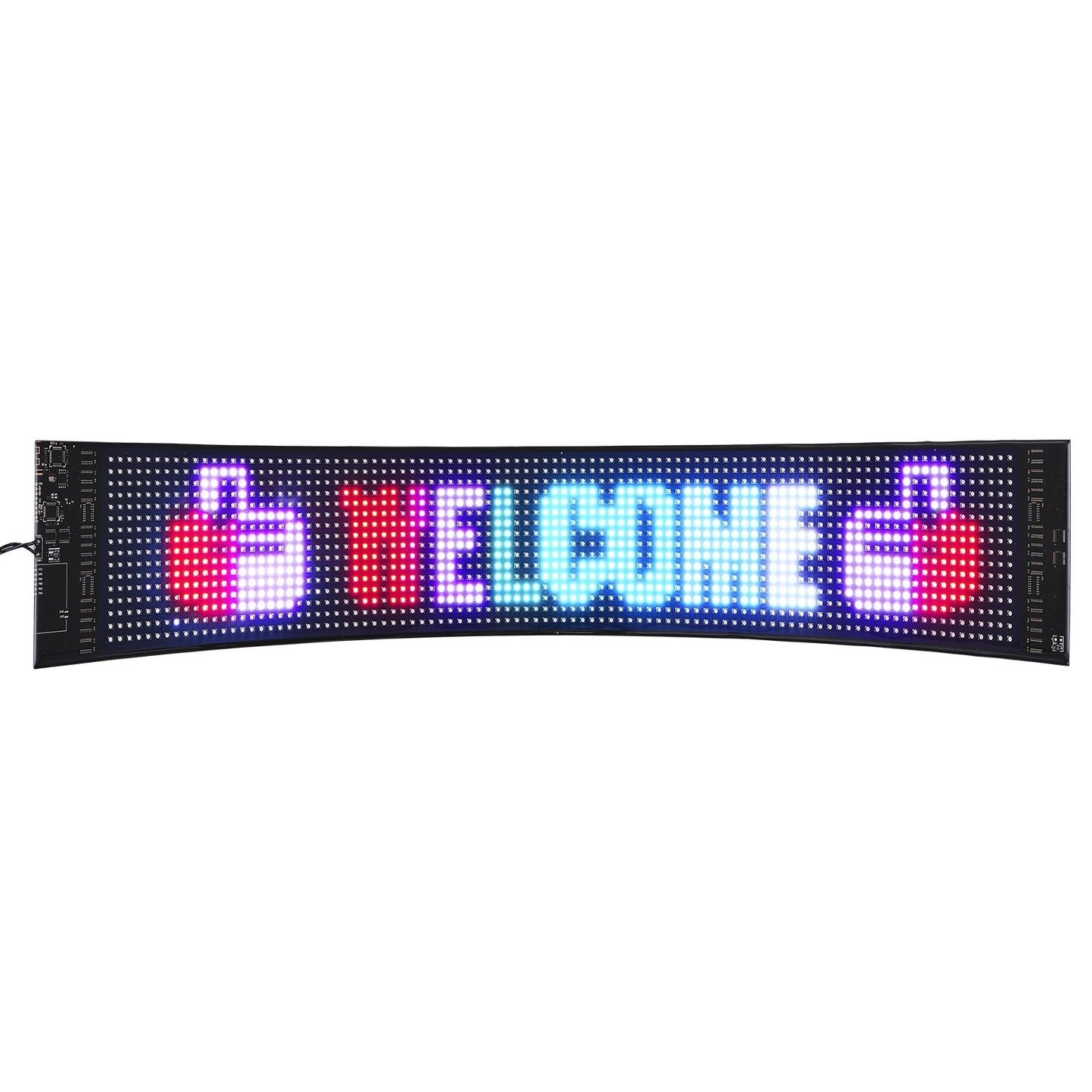 Programmable LED Sign, P6 Full Color LED Scrolling Panel, DIY Custom Text Animation Pattern Display Board, Bluetooth APP Control Message Shop Sign for Store Business Car Advertising, 68x12cm