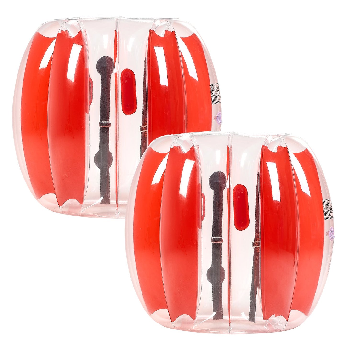 Uppblåsbara Bumper Balls 2-pack, 3FT/0.9M Body Sumo Zorb-boll, hållbar tjock PVC-mänsklig hamster-bubbelknäckare för utomhussporter, Bopper-leksak för lekplats, röda ränder