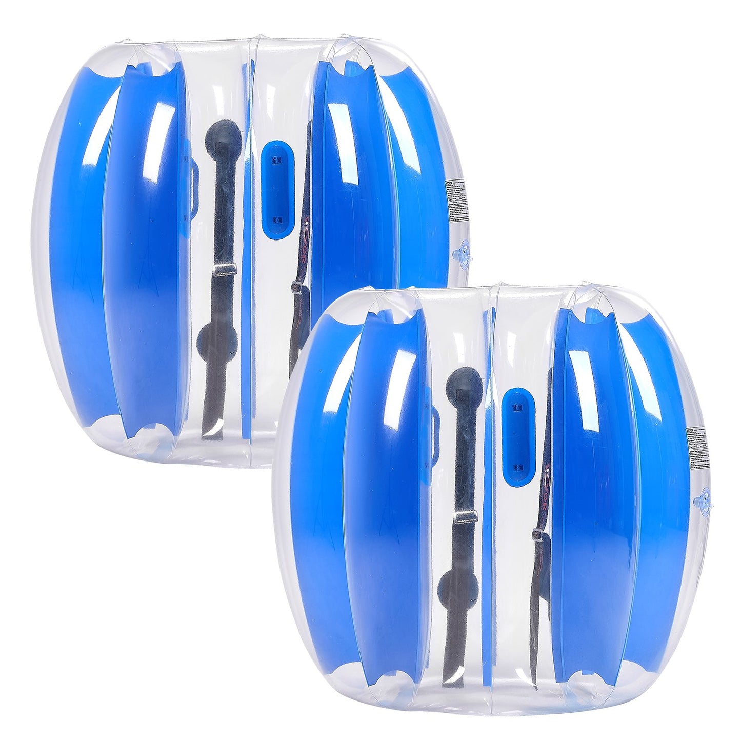 Uppblåsbara bumperbollar 2-pack, 3FT/0.9M Body Sumo-boll, hållbar tjock PVC-mänsklig hamster-bubbelknackare för utomhusspel, Bopper-leksak för lekplats, blå ränder