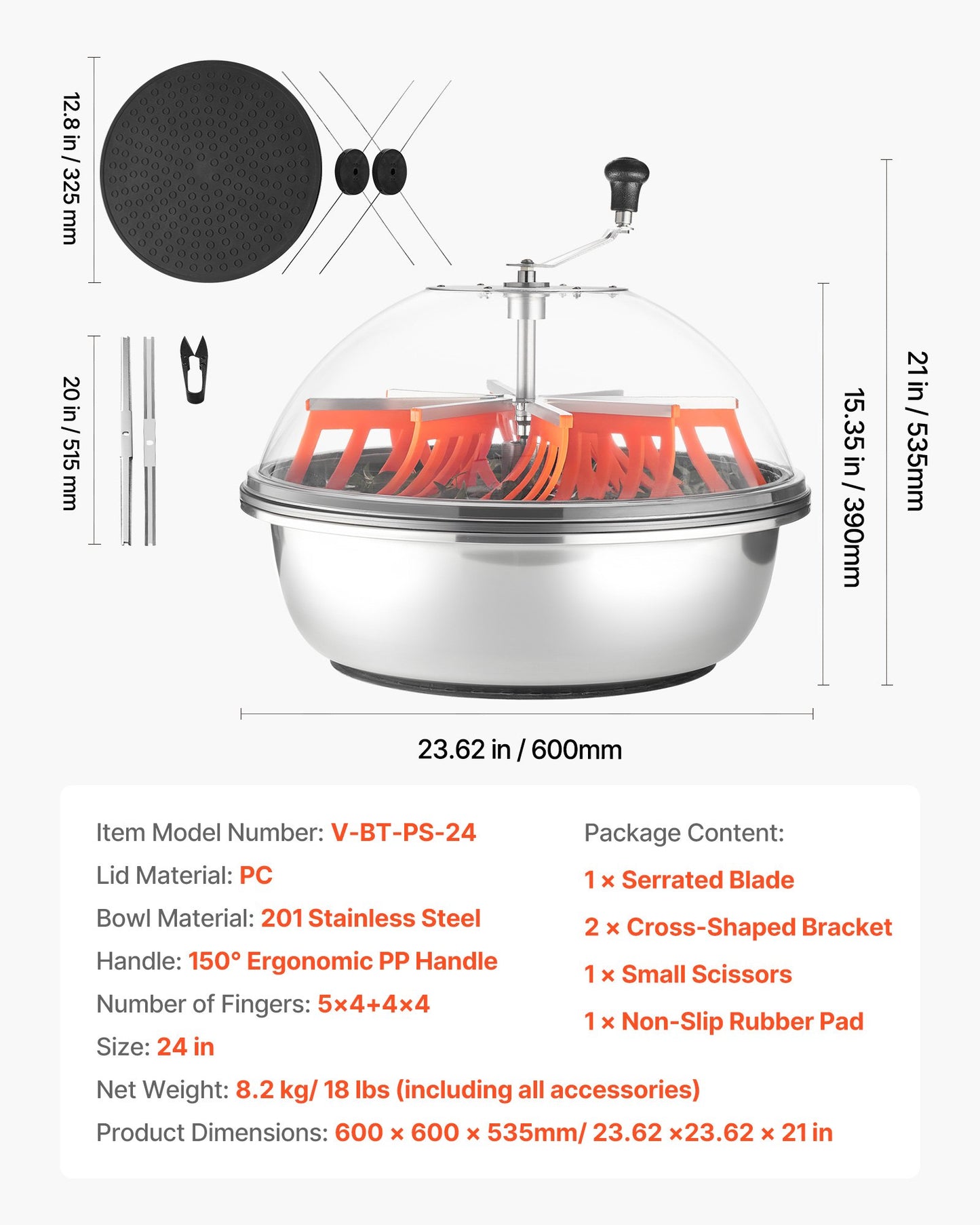 Knoppbladskärare, 600 mm manuell knopptrimmer, med vassa blad i rostfritt stål, visuell skärning, våt- och torrskärmaskin för hydroponisk skärning, vridet rotationssnitt för växter, blad, knoppar och blommor