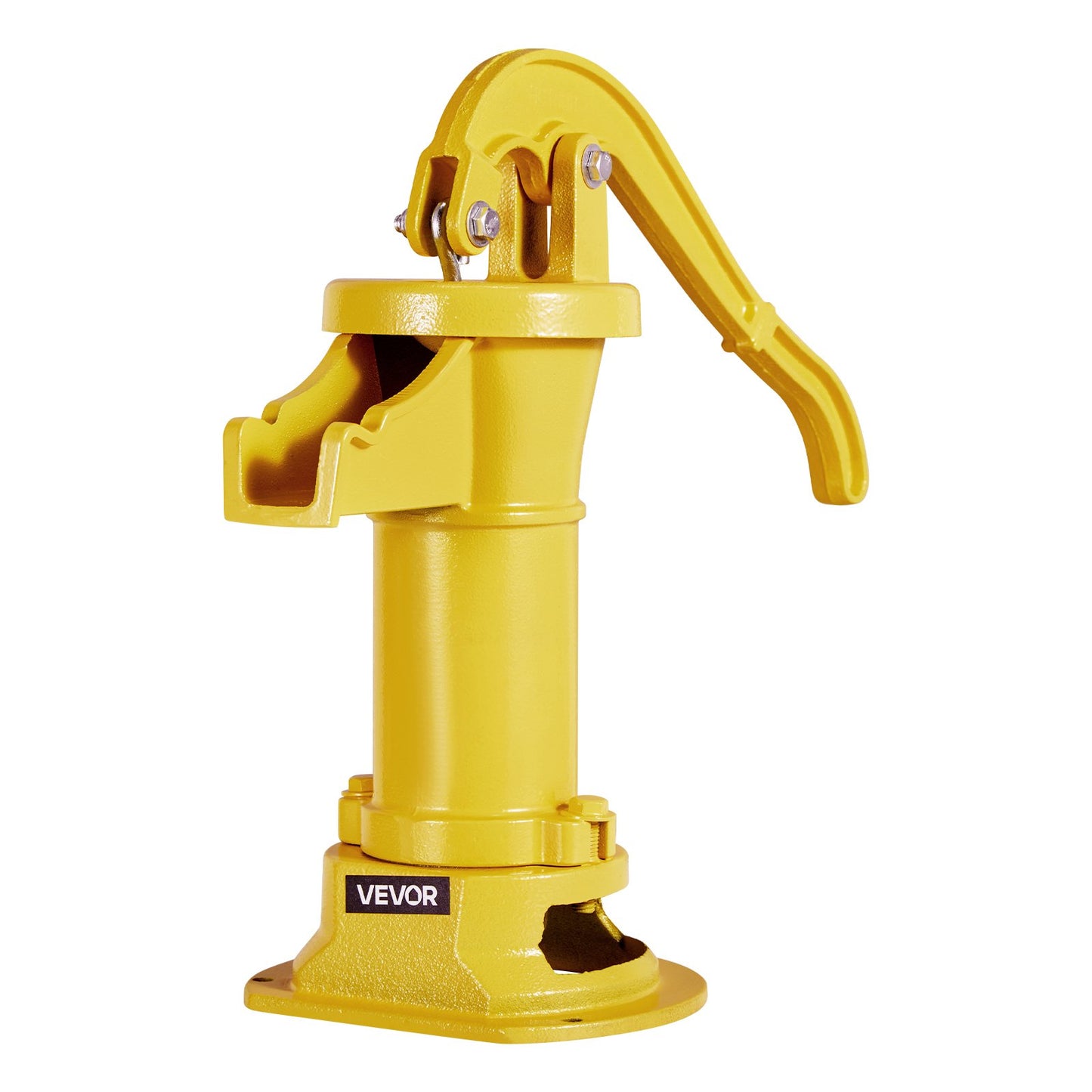 Well Hand Pitcher Pump, 25 ft Maximum Lift, Antique Cast Iron Manual Hand Water Pump, NPT 1-1/4 in Connection, Easy Installation, Old Fashioned for Outdoor Garden, Pond, Backyard, Farm, Yellow