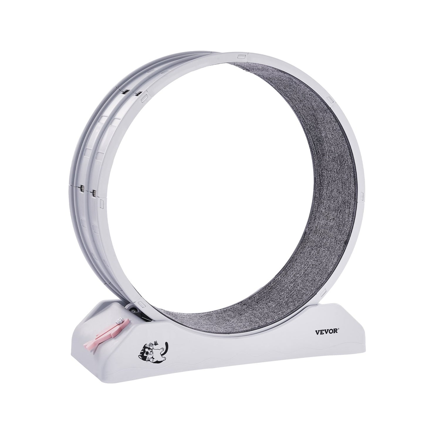 Kattträningshjul, 31,5 tum, stort kattlöphjul med säker broms och mattad bana, tystgående kattlöpband, inomhuskattträningshjul för husdjur, viktminskning och hälsa, vit