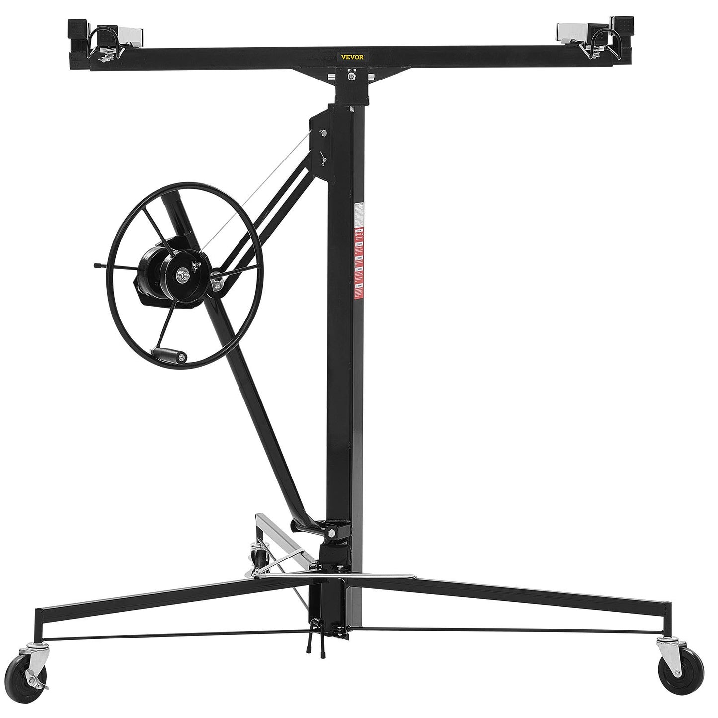 3353 mm gipslyft, kraftig 68 kg gipskivotlyft med justerbar teleskoparm, låsbara hjul, gipslyft, paneldomkraft, lyftverktyg, idealisk för tak- och vägginstallation (svart)