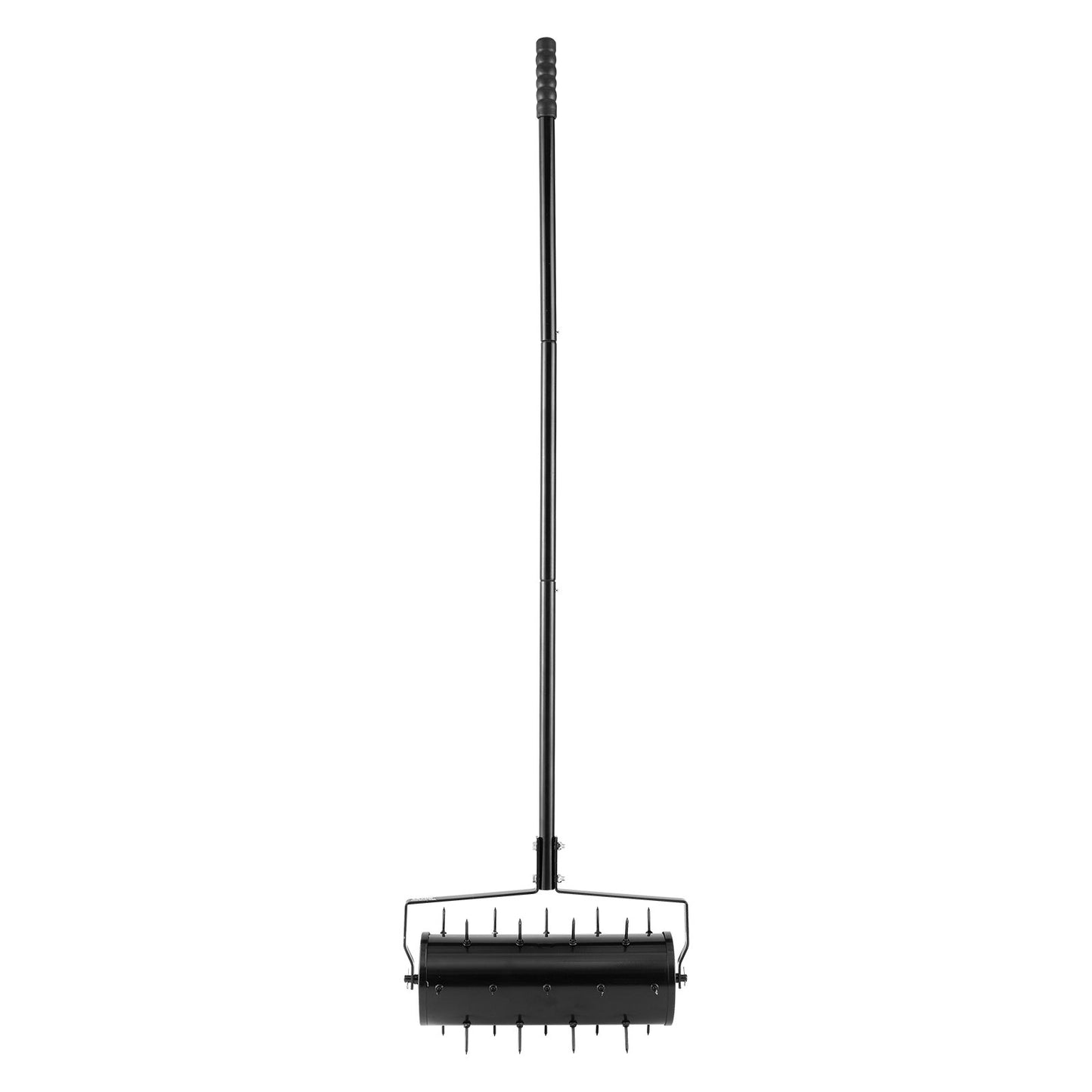 Rolling Lawn Aerator, 18-inch Heavy-Duty Manual Rolling Aerator Lawn with Detachable Handle and 27 Iron Spikes, Rolling Lawn Aeration Tool for Garden Patio Yard Compacted Soils and Lawns, Black