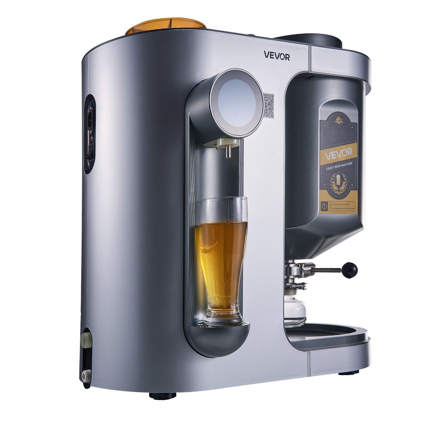 Automatic Home Beer Brewer, 13L All-in-One Home Brew Machine, 1500W Power Electric Beer Brewing Machine with Mash Boil Device, 304 Stainless Steel Inner Tank, Auto Temp & Pressure Control