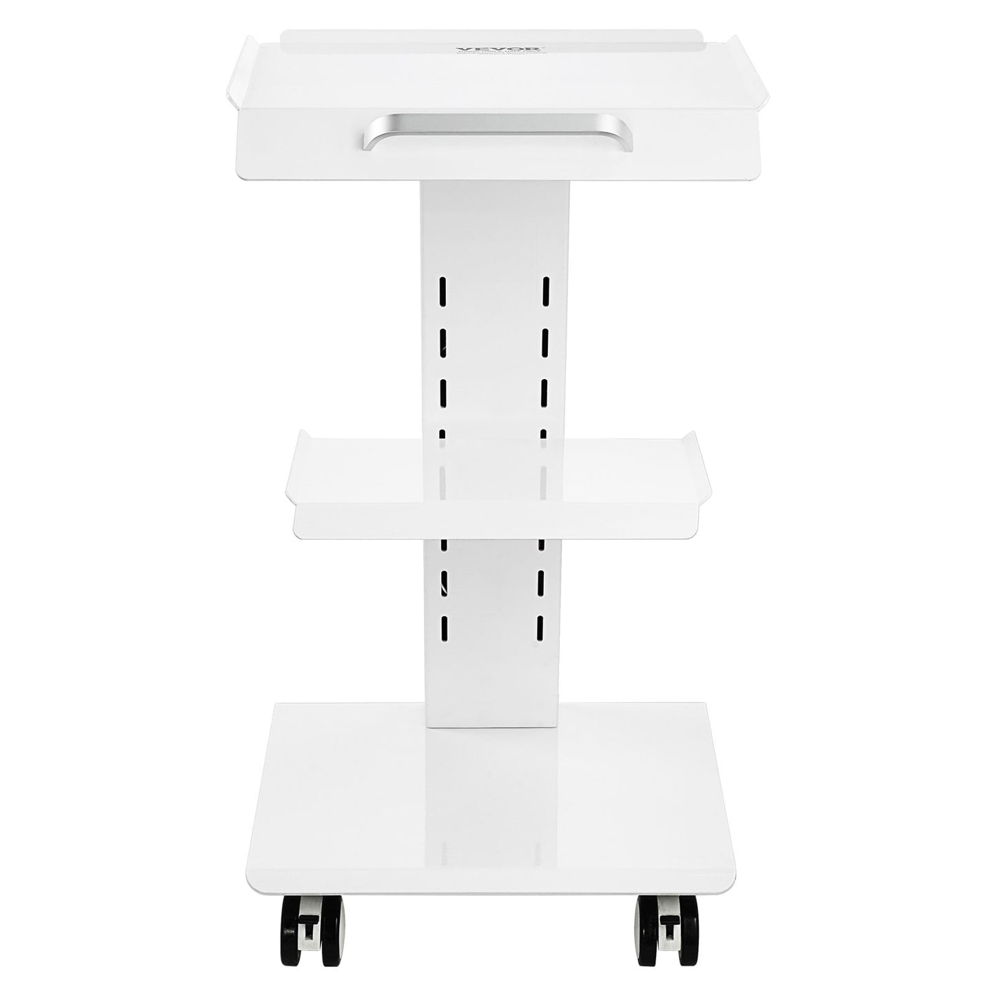 Labbvagn, rullande labvagn med inbyggt uttag, mobil 3-lagers metallvagn, rullande klinikvagn med svänghjul, viktkapacitet 90 kg, för labb, klinik, skönhetssalong och salong