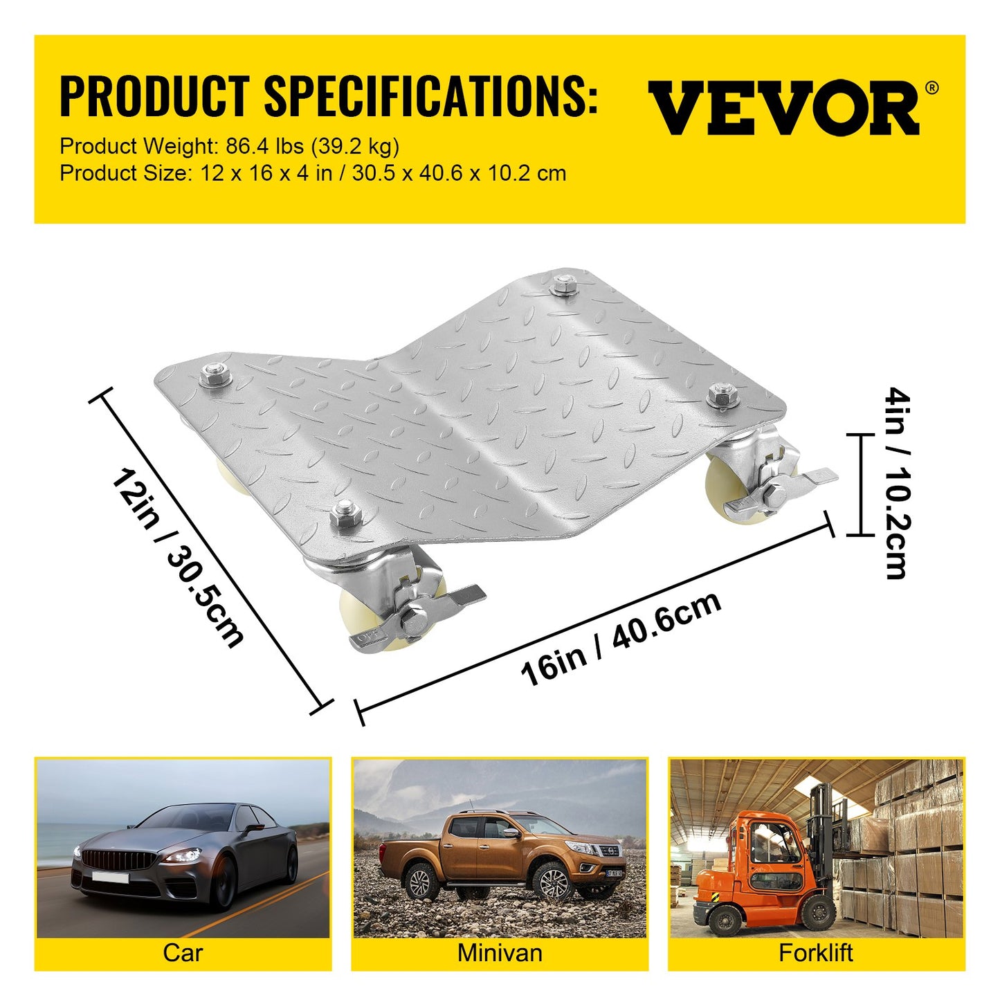 Mophorn fordonspositioneringshjulvagnar - 680 kg per vagn 2 st däck bilhjulvagnar bilskridskor skåpbilspositionering garagedomkraft