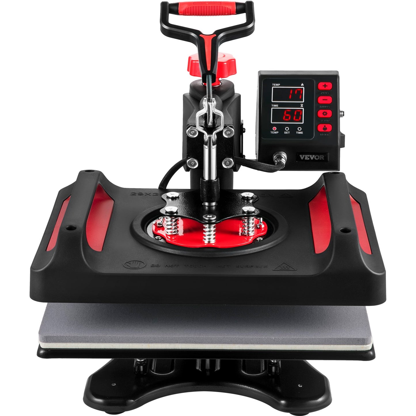 Heat Press Machine 30.5x38.1 cm 360° Rotation Swing Away Red Heat Press 5 In 1 Heat Press 1000W Sublimation Machine 5 In 1 Shirt Printing Machine Dual-Tube Heating for DIY Mugs And T-Shirts Cap