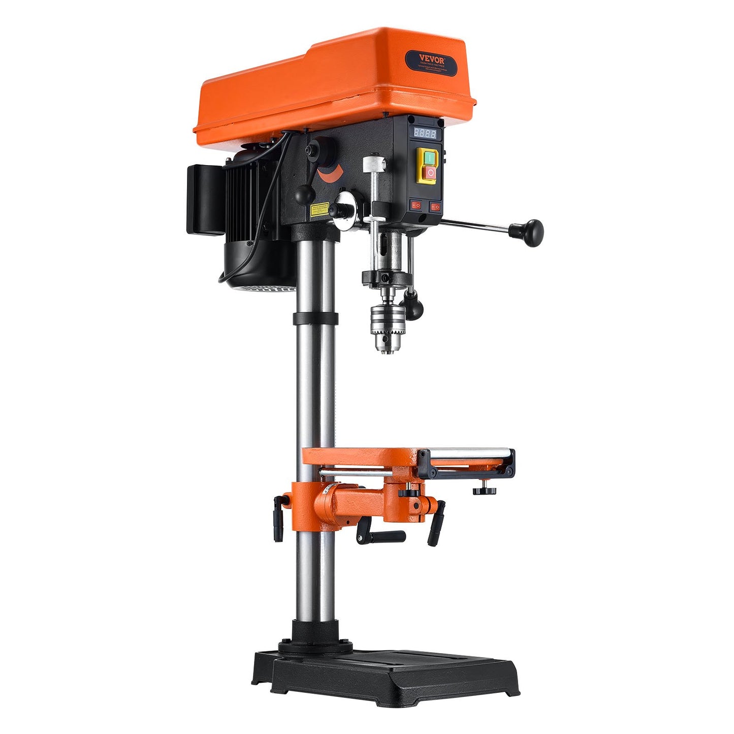 304.8 mm Benchtop Drill Press, 750W, 340-2200 RPM Variable Speed Bench Drill Press, with 0-45° Tilting Worktable, LED Work Light, X-ray Positioning, Tabletop Drilling Machine for Wood Metal