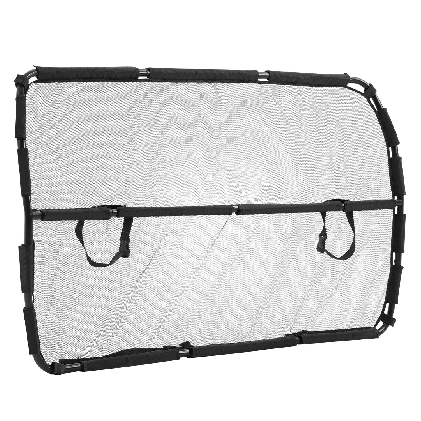 Dog Car Barrier, 56" Wide Car Divider for Front Seats Installation, Vehicle Pet Barrier with See Through Net Mesh, Universal-Fit Dog Car Barrier for Full-size Sedans, Trucks, and SUVs, Black