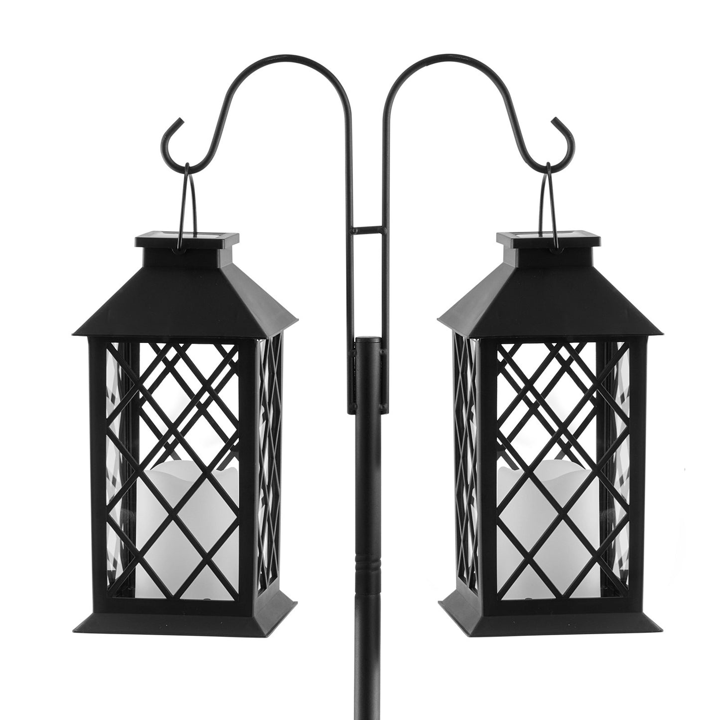 Dubbla Shepherds-krokar för utomhusbruk, 8-pack 2730 mm kraftig fågelmatarstång, 19 mm tjocka trädgårdskrokar för att hänga upp kolibrimatare, växtkorgar, solcellslyktor, vindspel