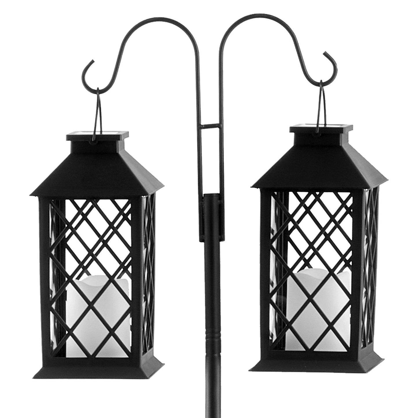 Dubbla Shepherds-krokar för utomhusbruk, 8-pack 1950 mm kraftig fågelmatarstång, 19 mm tjocka trädgårdskrokar för att hänga upp kolibrimatare, växtkorgar, solcellslyktor, vindspel