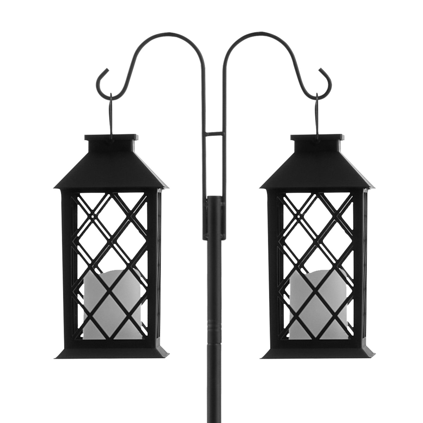 Dubbla Shepherds-krokar för utomhusbruk, 8-pack 2345 mm kraftig fågelmatarstång, 19 mm tjocka trädgårdskrokar för att hänga upp kolibrimatare, växtkorgar, solcellslyktor, vindspel