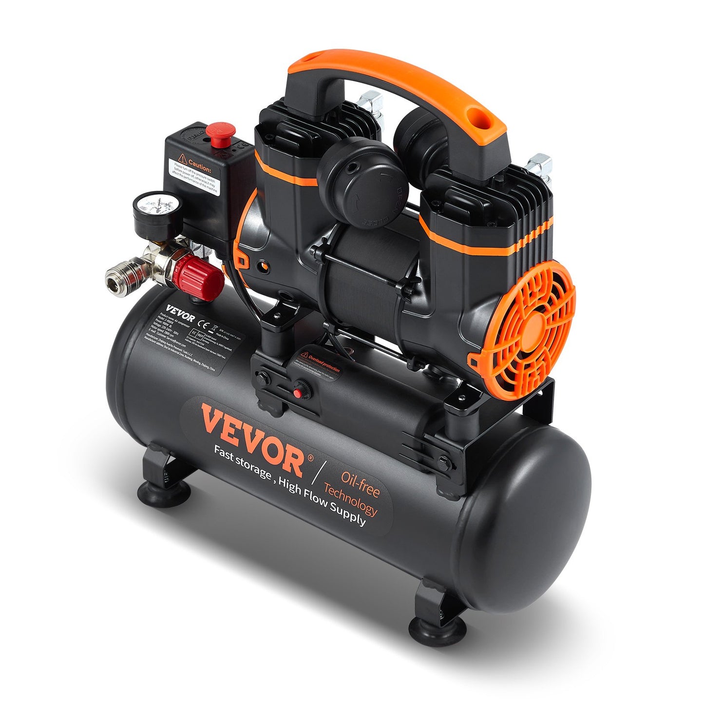 Air Compressor 7.9 L 900W 2.2 CFM@ 90PSI 70 dB Ultra Quiet Oil Free