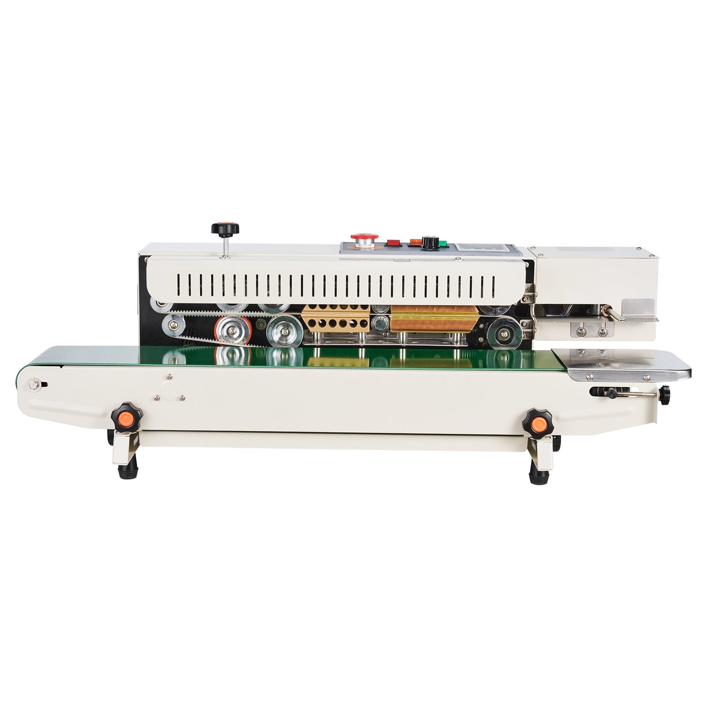 Continuous Bag Band Sealing Machine, 0.24-0.47 in/6-12 mm Seal Width, Horizontal Band Sealer Machine with Digital Temperature Control, Bag Sealer for 0.02-0.8 mm Plastic Bags, Inflation Function