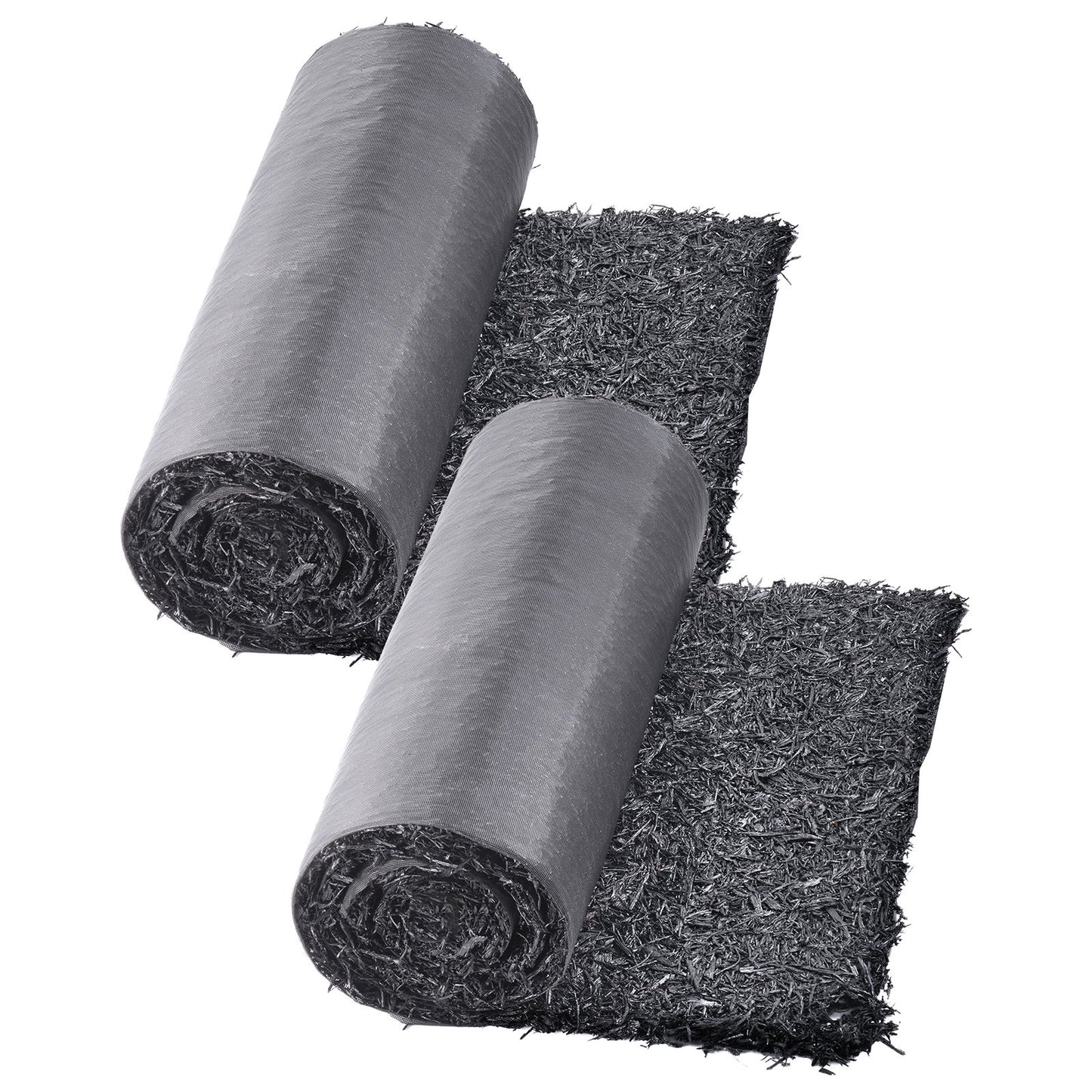 Rubber Mulch for Landscaping, 2 Rolls Recycled Rubber Mulch Mat 96 x 22 in, Permanent Rubber Pathway, Natural-Looking Black Mulch Garden Edging for Plants, Vegetables & Flower Garden Barrier