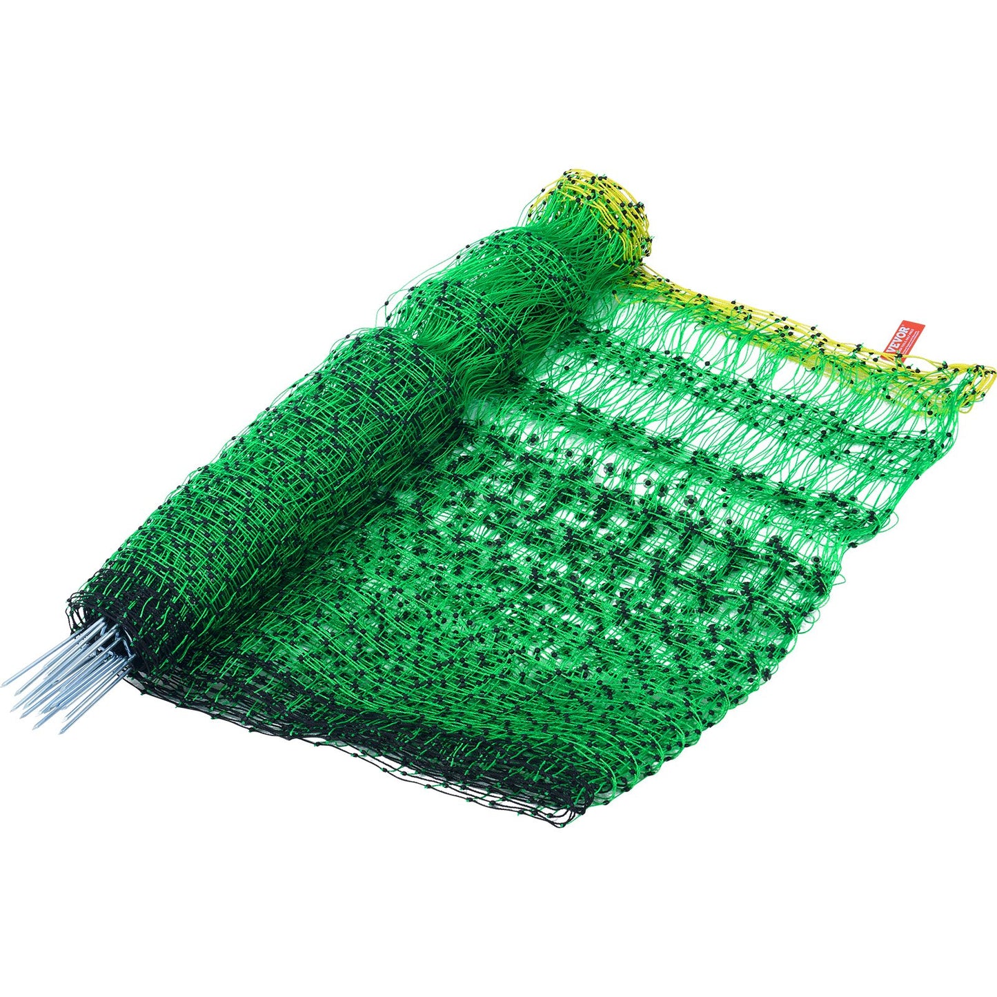 Electric Fence Netting, 48" H x 100' L, PE Net Fencing with Solar Charger/Posts/Double-Spiked Stakes, Utility Portable Mesh for Chickens, Ducks, Geese, Rabbits, Used in Backyards, Farms, Ranches