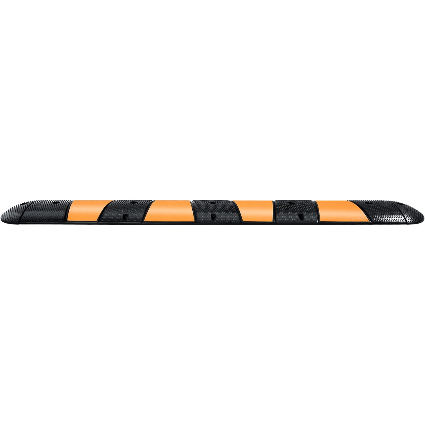 Rubber Traffic Calming Device, Single Unit with Dual Channels, 72" Length Modular Design Supports Up to 22000 LBS, Dimensions 72.8 x 12.2 x 2.2, Suitable for Asphalt, Concrete, and Gravel Sur
