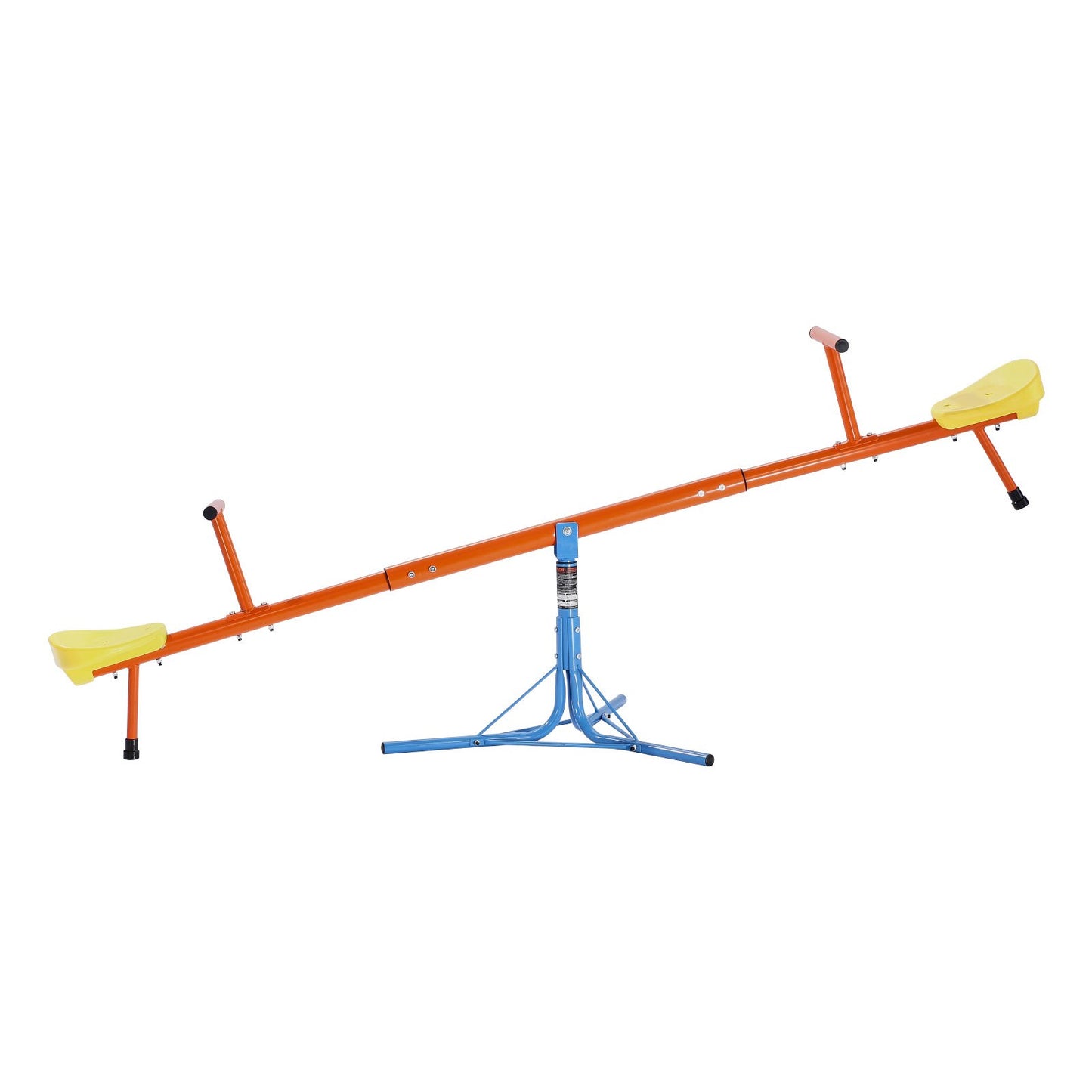 Kids Seesaw, 45.4 kg Load Capacity per Seat, Sit and Spin Teeter Totter with 3-prong Support Legs, Kids Outdoor Playground Equipment, Swiveling 360 Degrees Rotating for Children Aged 3+