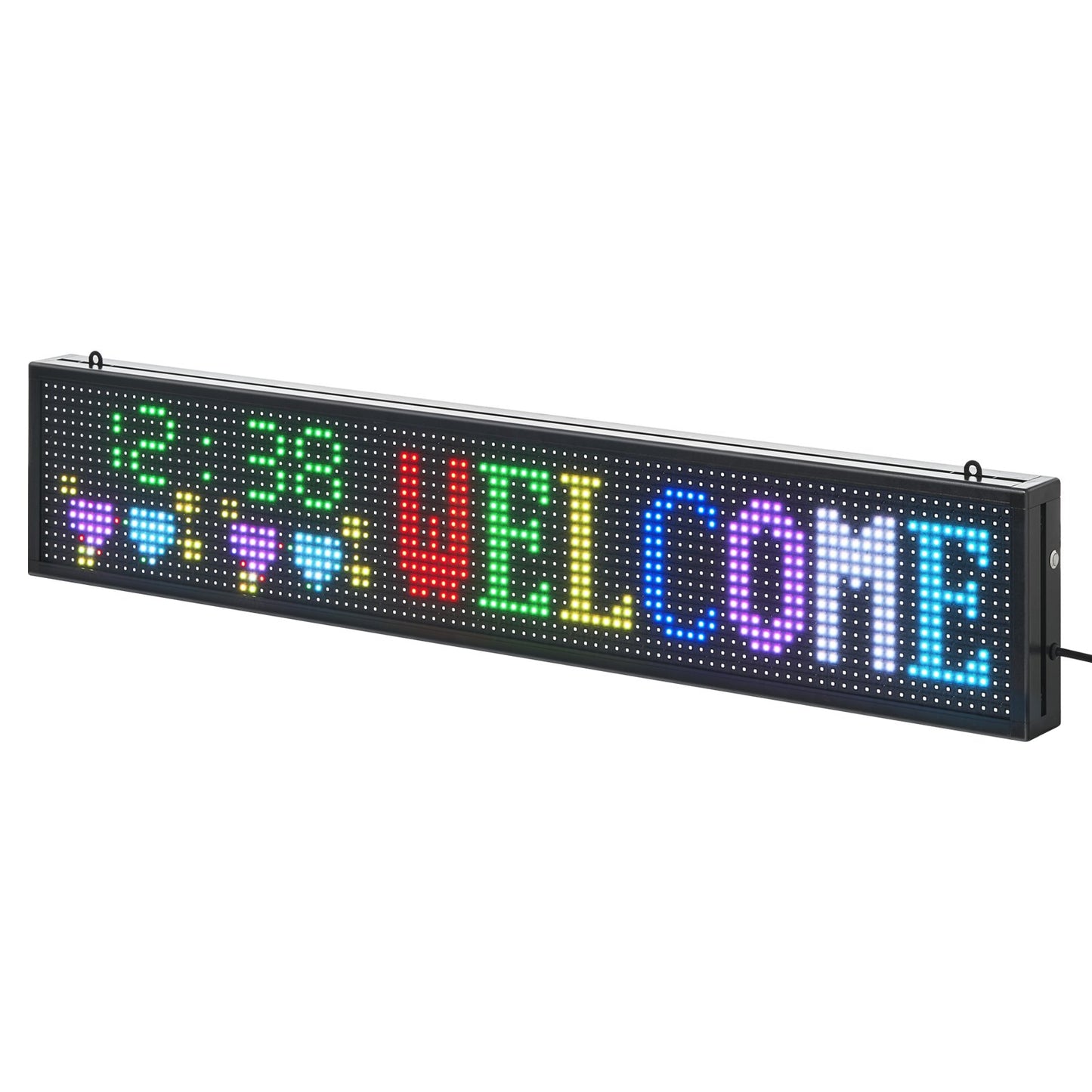 Programmable LED Sign, P10 Full Color Flexible Digital Scrolling Panel, DIY Custom Text Pattern GIF Display Board, Bluetooth APP Control Message Shop Sign for Store Business Advertising, 40x8 in