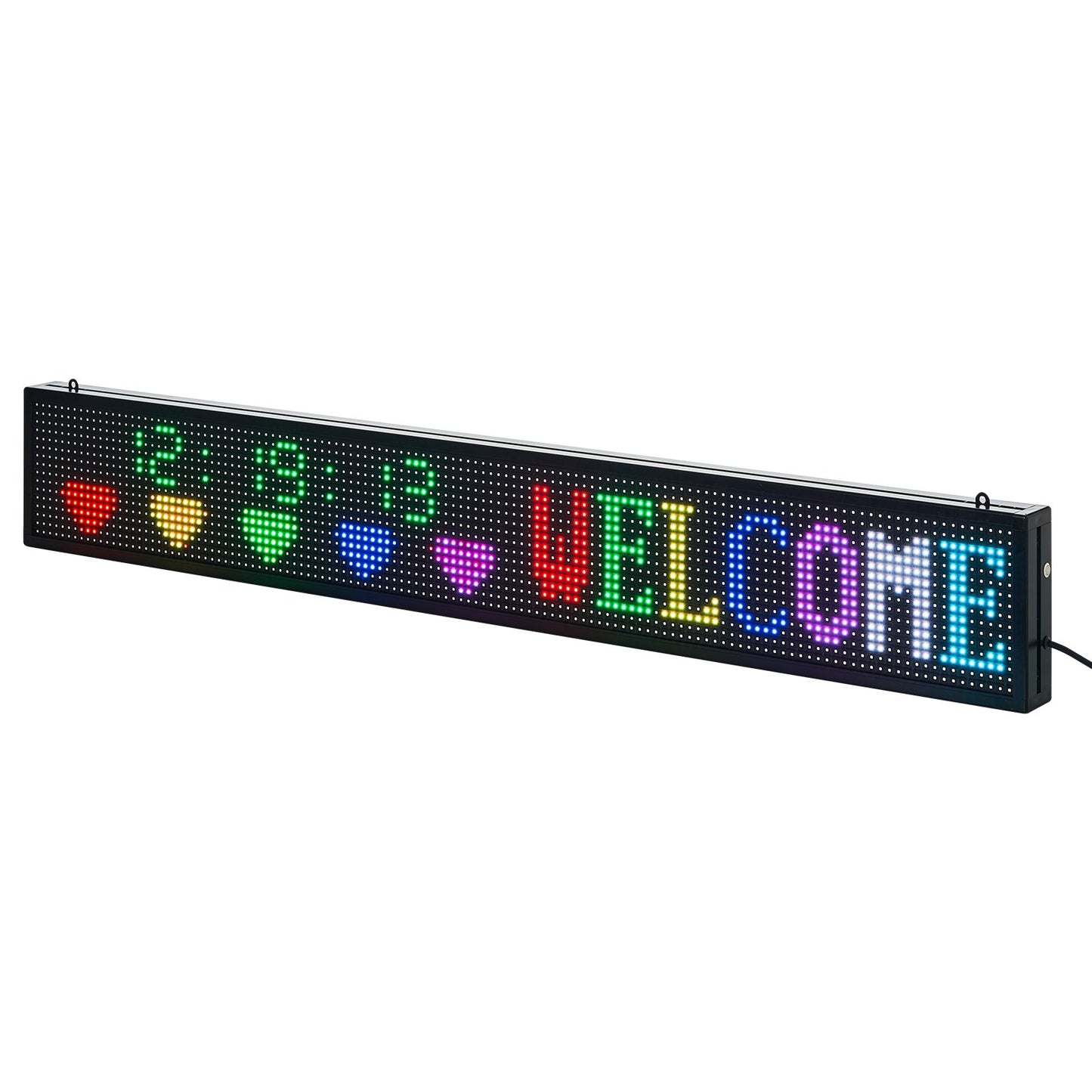 Programmable LED Sign, P10 Full Color Flexible Digital Scrolling Panel, DIY Custom Text Pattern GIF Display Board, Bluetooth APP Control Message Shop Sign for Store Business Advertising, 52x8 in