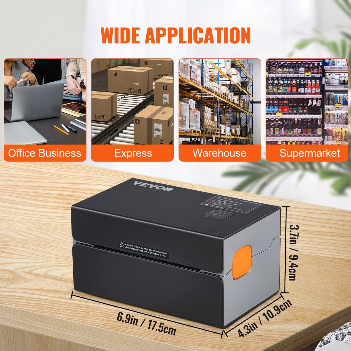 Thermal Label Printer, 300DPI for 4x6 Mailing Packages, Bluetooth & Automatic Label Recognition, Support Windows/MacOS/Linux/Chromebook/Android/IOS, Compatible with Amazon, eBay, Etsy,etc, Black